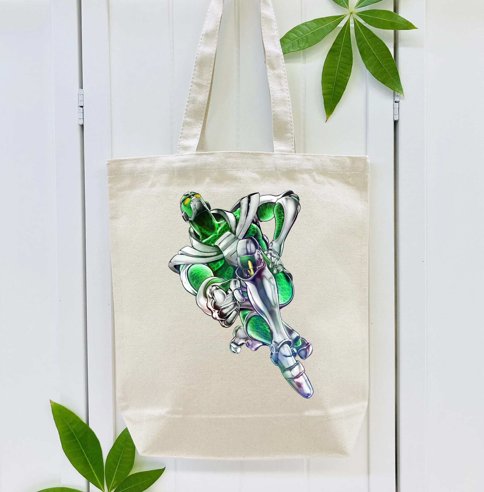 ジョジョの奇妙な冒険 花京院 典明（かきょういん のりあき） JoJo's Bizarre Adventure Kakyoin Noriaki 縦型キャンバス生地手提げバッグ　トートバッグ