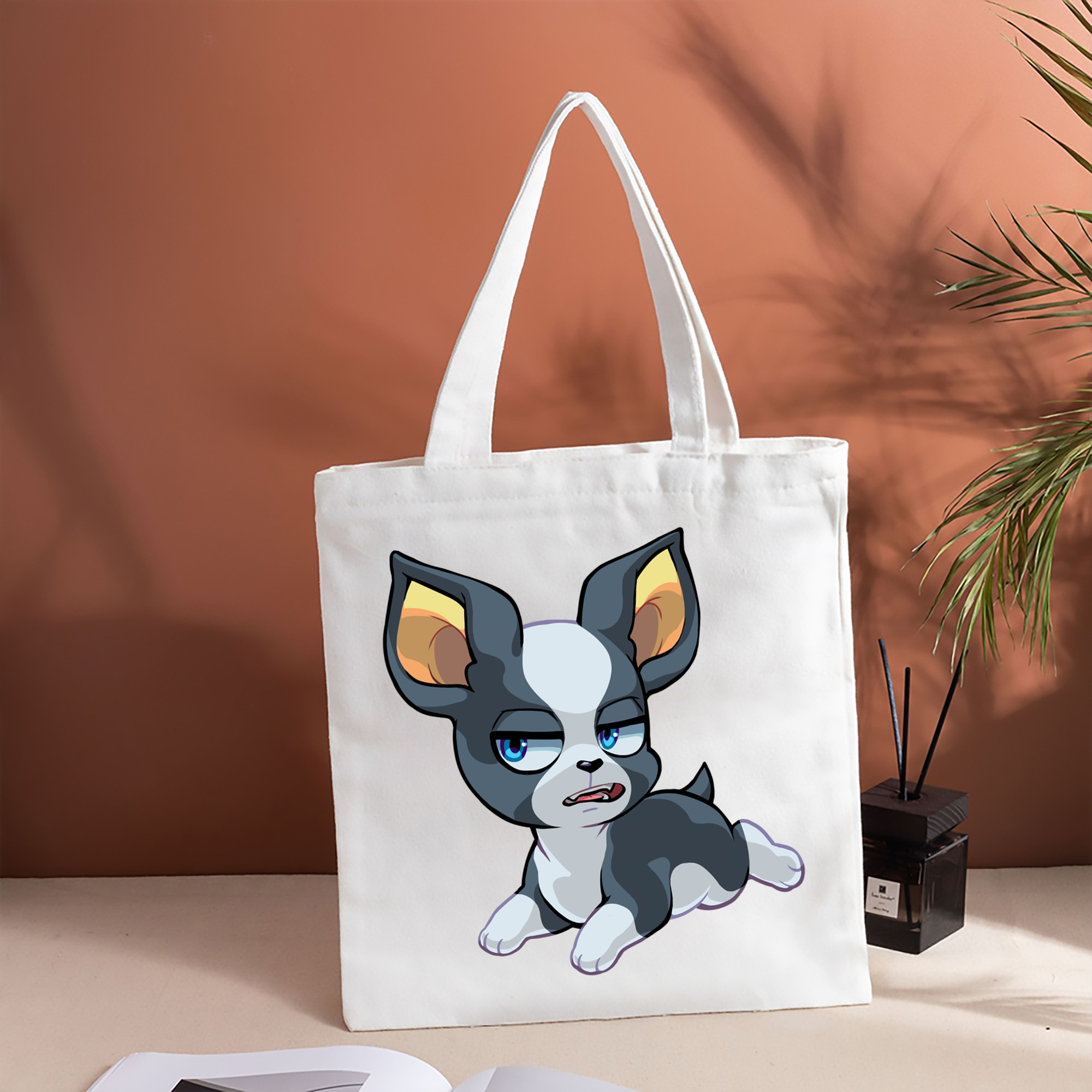 ジョジョの奇妙な冒険 イギー JoJo's Bizarre Adventure Iggy 縦型キャンバス生地手提げバッグ　トートバッグ