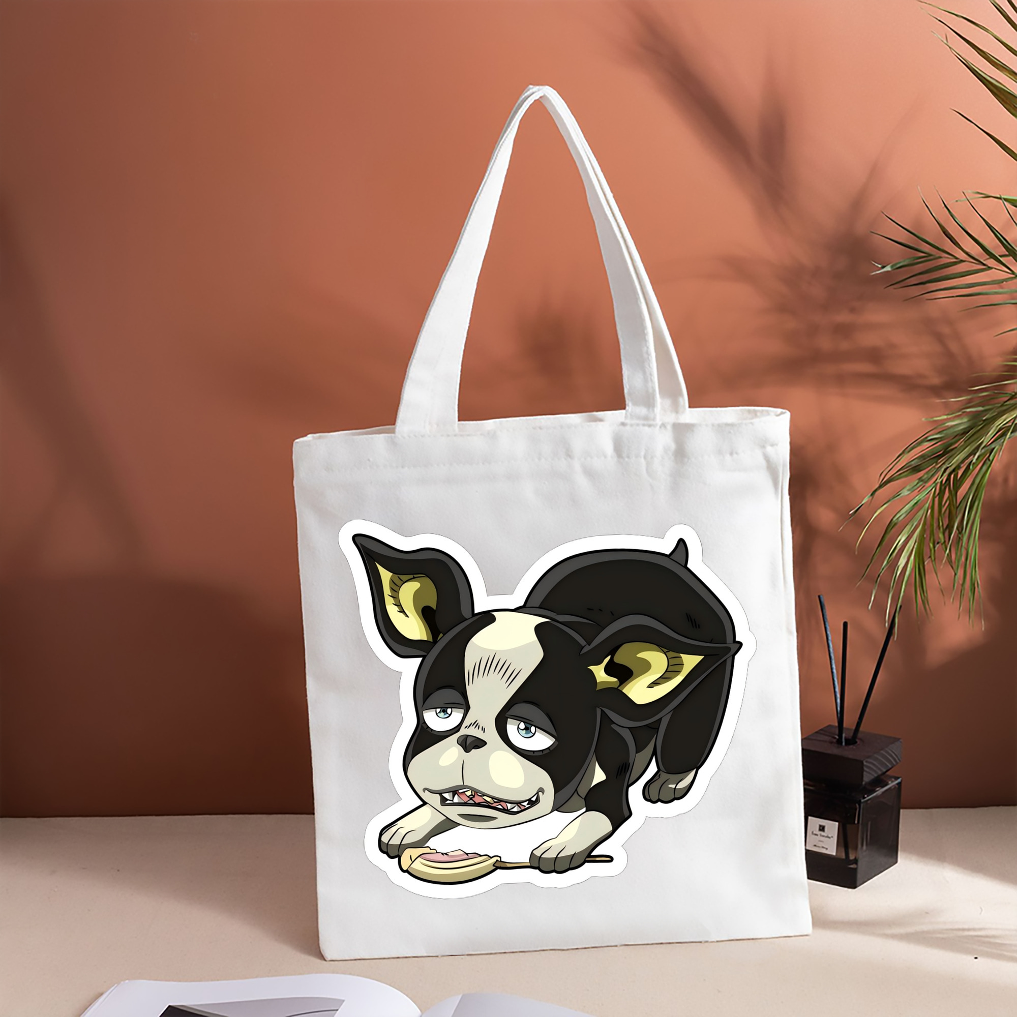 ジョジョの奇妙な冒険 イギー JoJo's Bizarre Adventure Iggy 縦型キャンバス生地手提げバッグ　トートバッグ