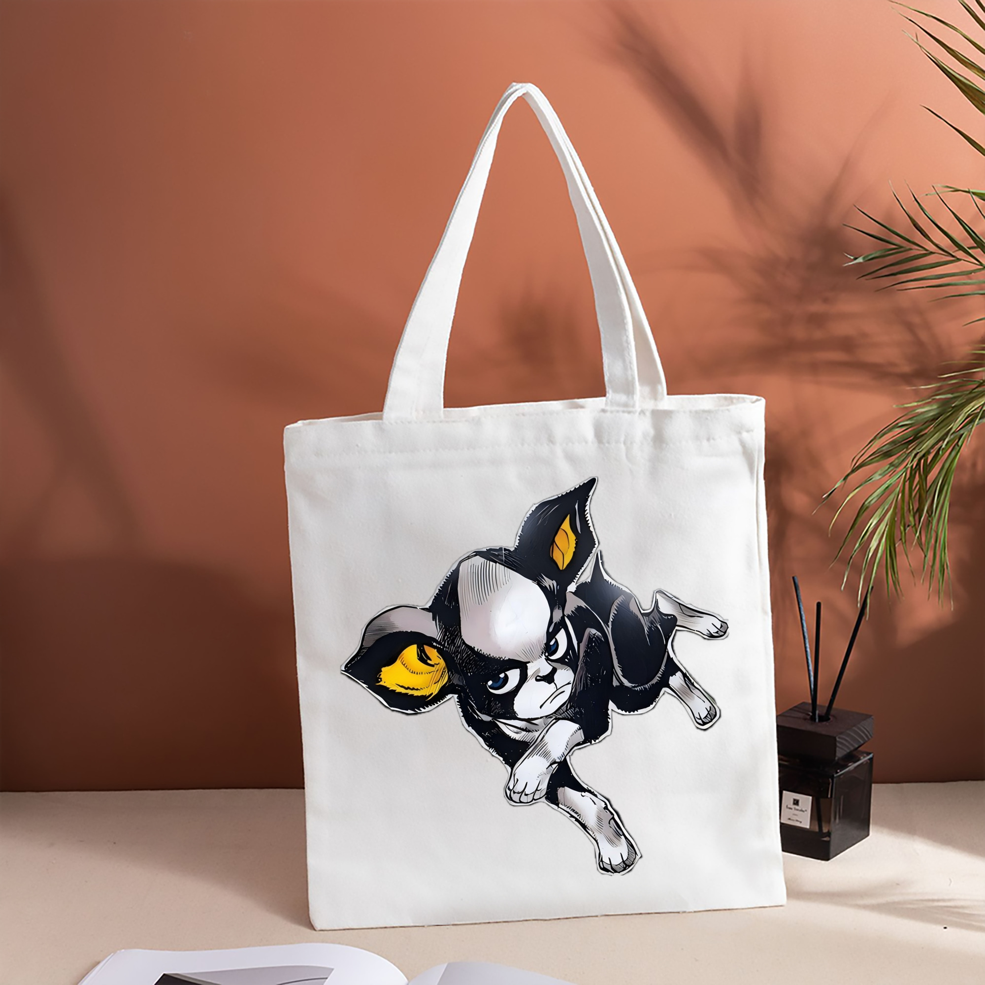 ジョジョの奇妙な冒険 イギー JoJo's Bizarre Adventure Iggy 縦型キャンバス生地手提げバッグ　トートバッグ