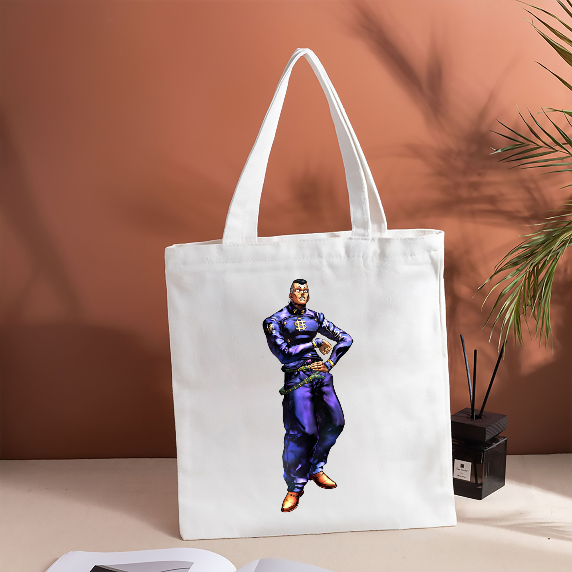 ジョジョの奇妙な冒険 虹村億泰 にじむら おくやす JoJo's Bizarre Adventure Nijimura Okuyasu 縦型キャンバス生地手提げバッグ　トートバッグ