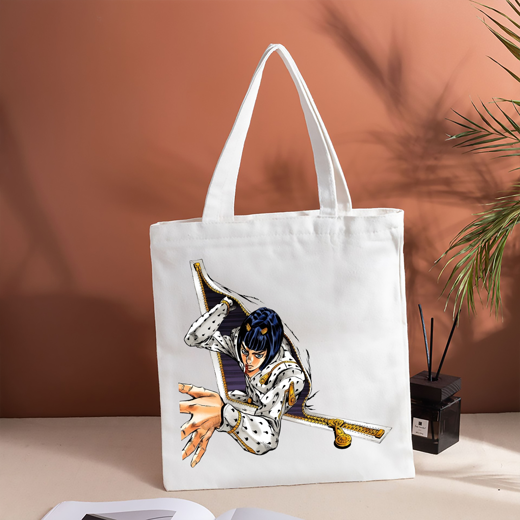 ジョジョの奇妙な冒険 ブローノ?ブチャラティ JoJo's Bizarre Adventure Bruno Bucciarati 縦型キャンバス生地手提げバッグ　トートバッグ