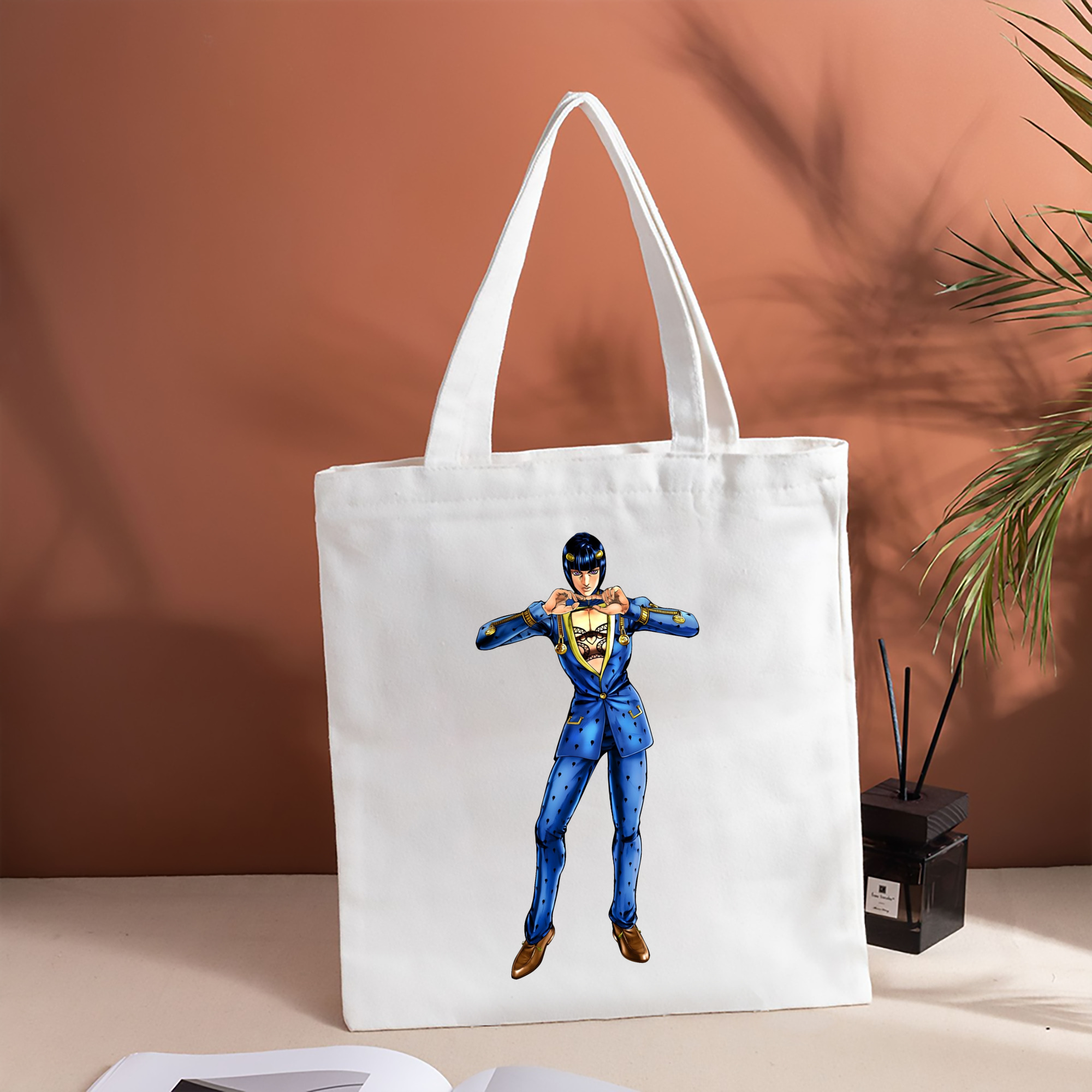 ジョジョの奇妙な冒険 ブローノ?ブチャラティ JoJo's Bizarre Adventure Bruno Bucciarati 縦型キャンバス生地手提げバッグ　トートバッグ