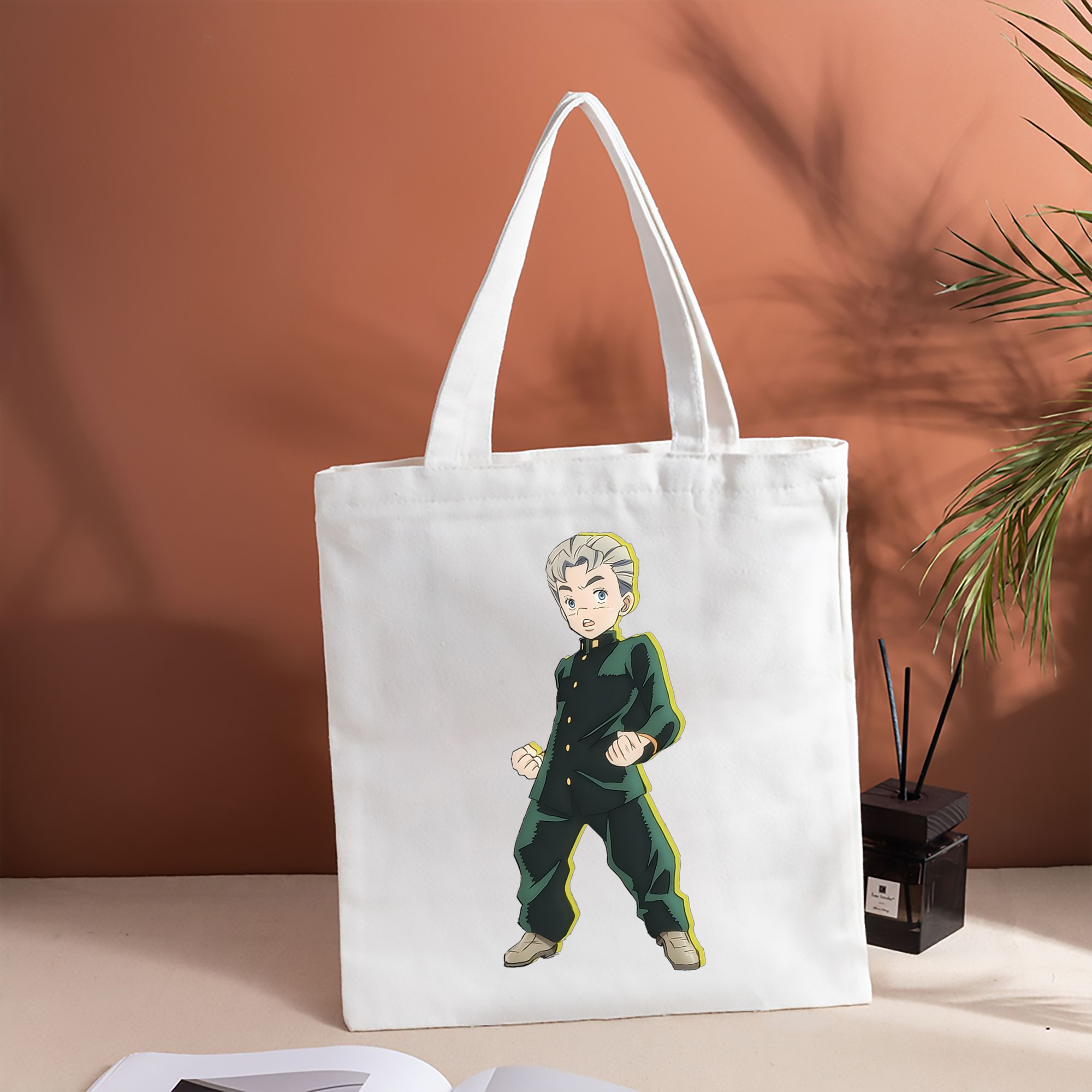 ジョジョの奇妙な冒険 広瀨康一 JoJo's Bizarre Adventure Hirose Koichi 縦型キャンバス生地手提げバッグ　トートバッグ
