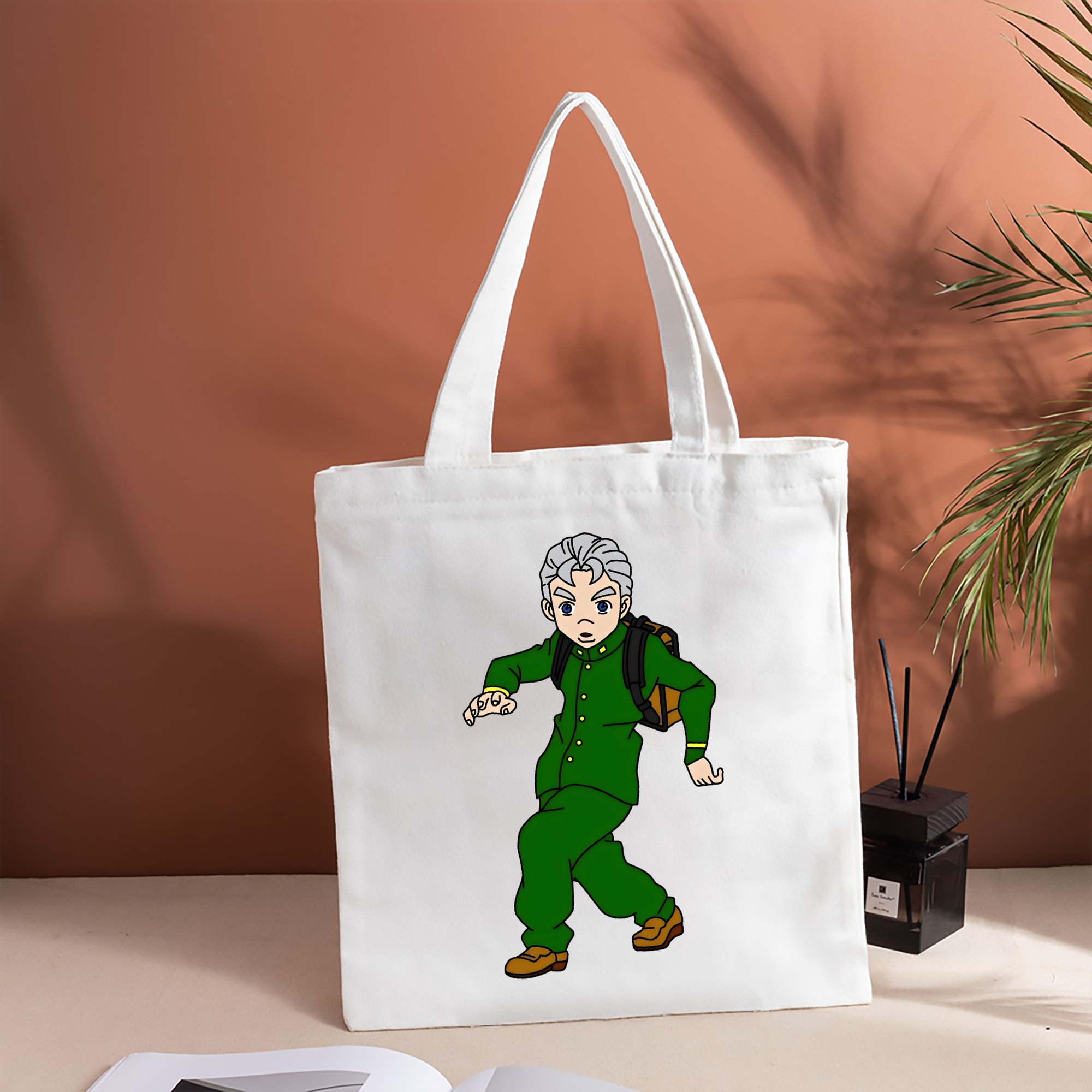 ジョジョの奇妙な冒険 広瀨康一 JoJo's Bizarre Adventure Hirose Koichi 縦型キャンバス生地手提げバッグ　トートバッグ