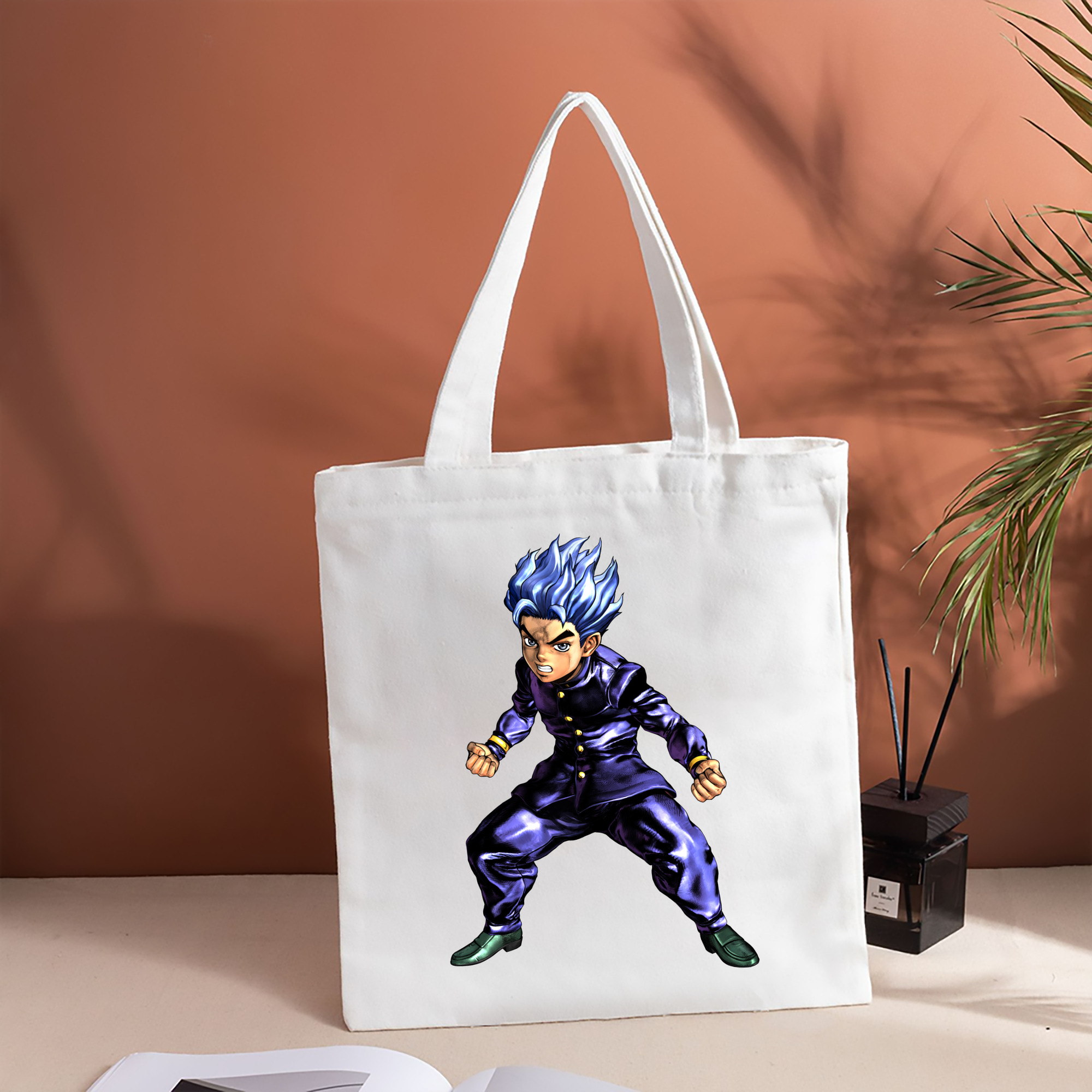 ジョジョの奇妙な冒険 広瀨康一 JoJo's Bizarre Adventure Hirose Koichi 縦型キャンバス生地手提げバッグ　トートバッグ