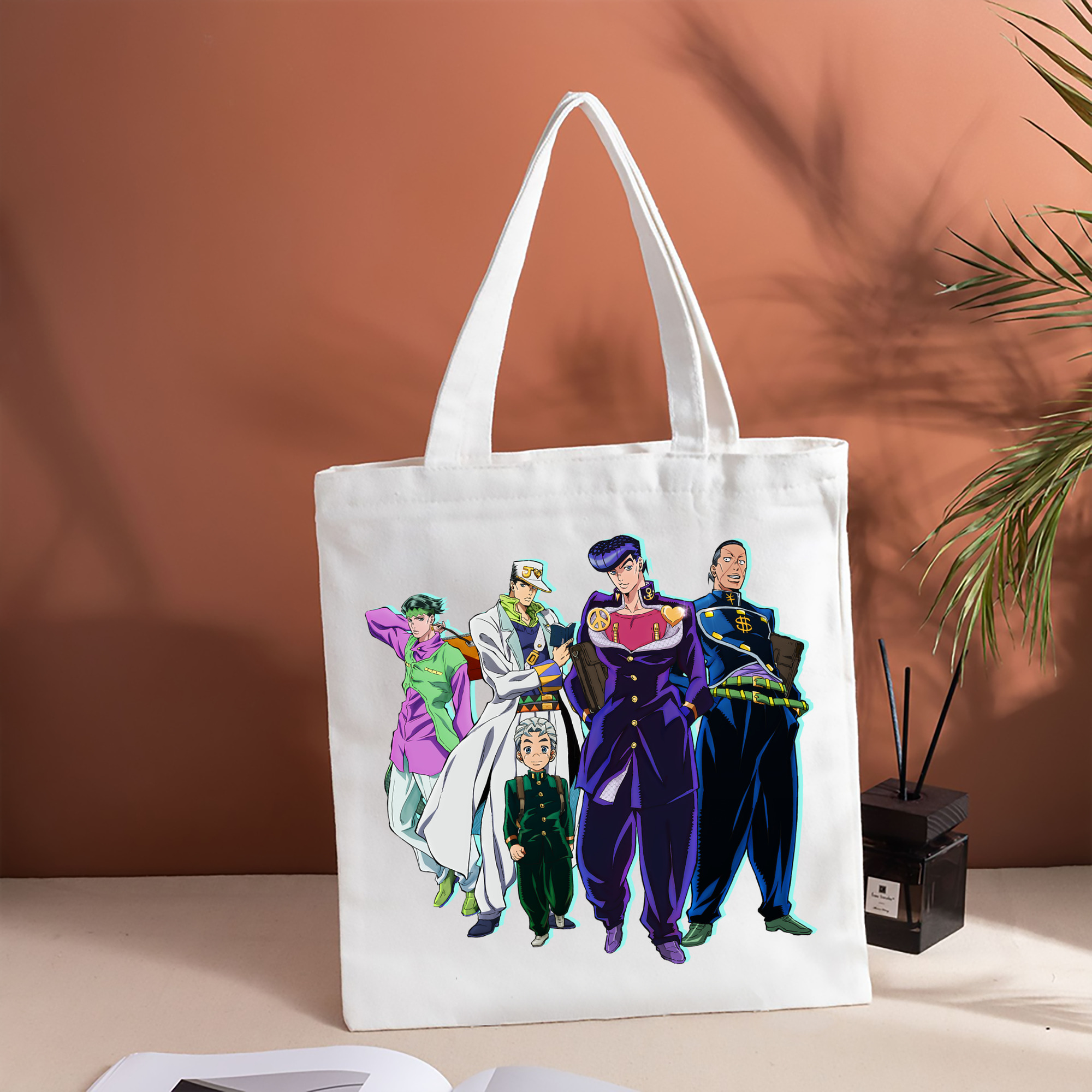 ジョジョの奇妙な冒険 JoJo's Bizarre Adventure 縦型キャンバス生地手提げバッグ　トートバッグ