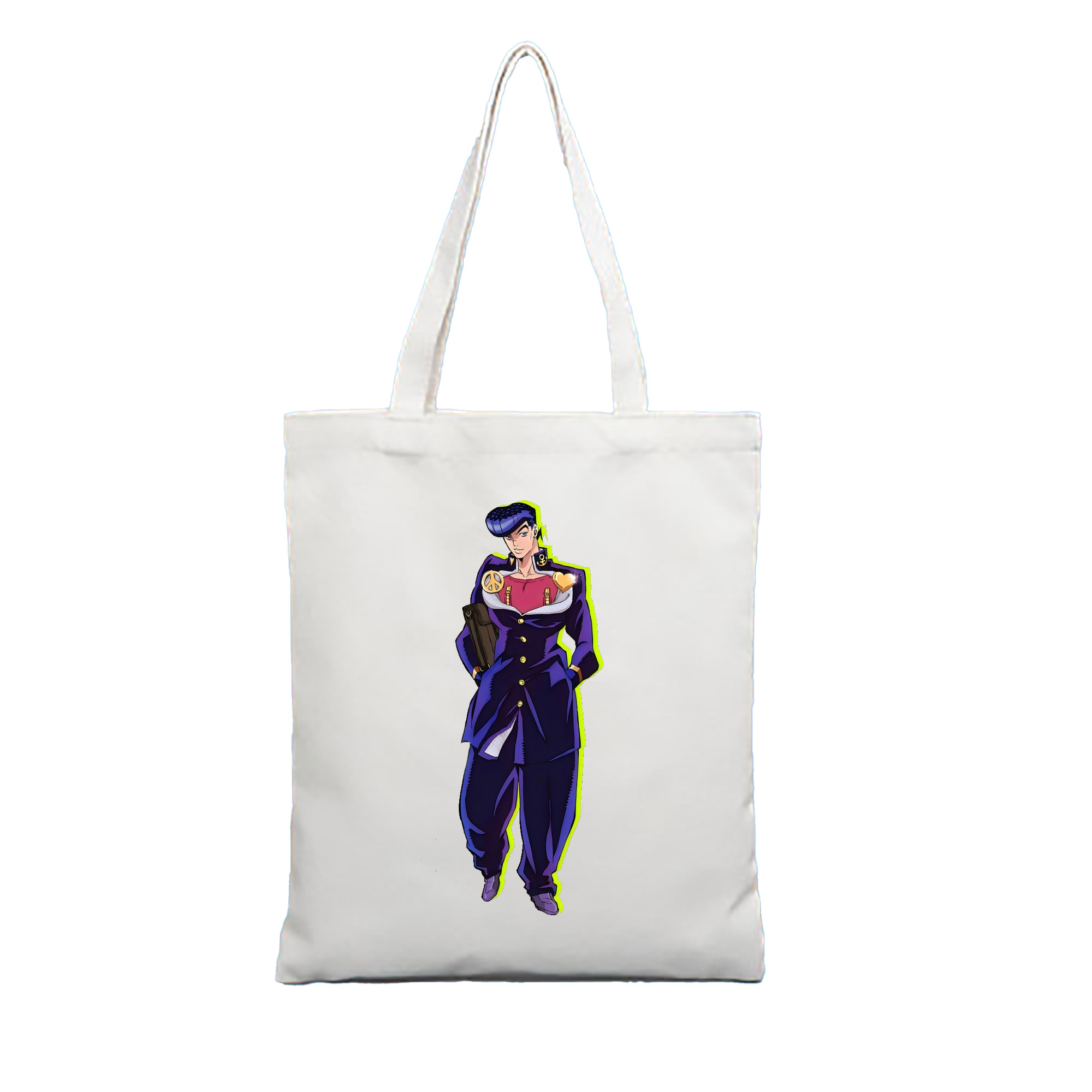 （画像用） ジョジョの奇妙な冒険 ひがしかた じょうすけ JoJo's Bizarre Adventure Higashikata Josuke 縦型キャンバス生地手提げバッグ　トートバッグ