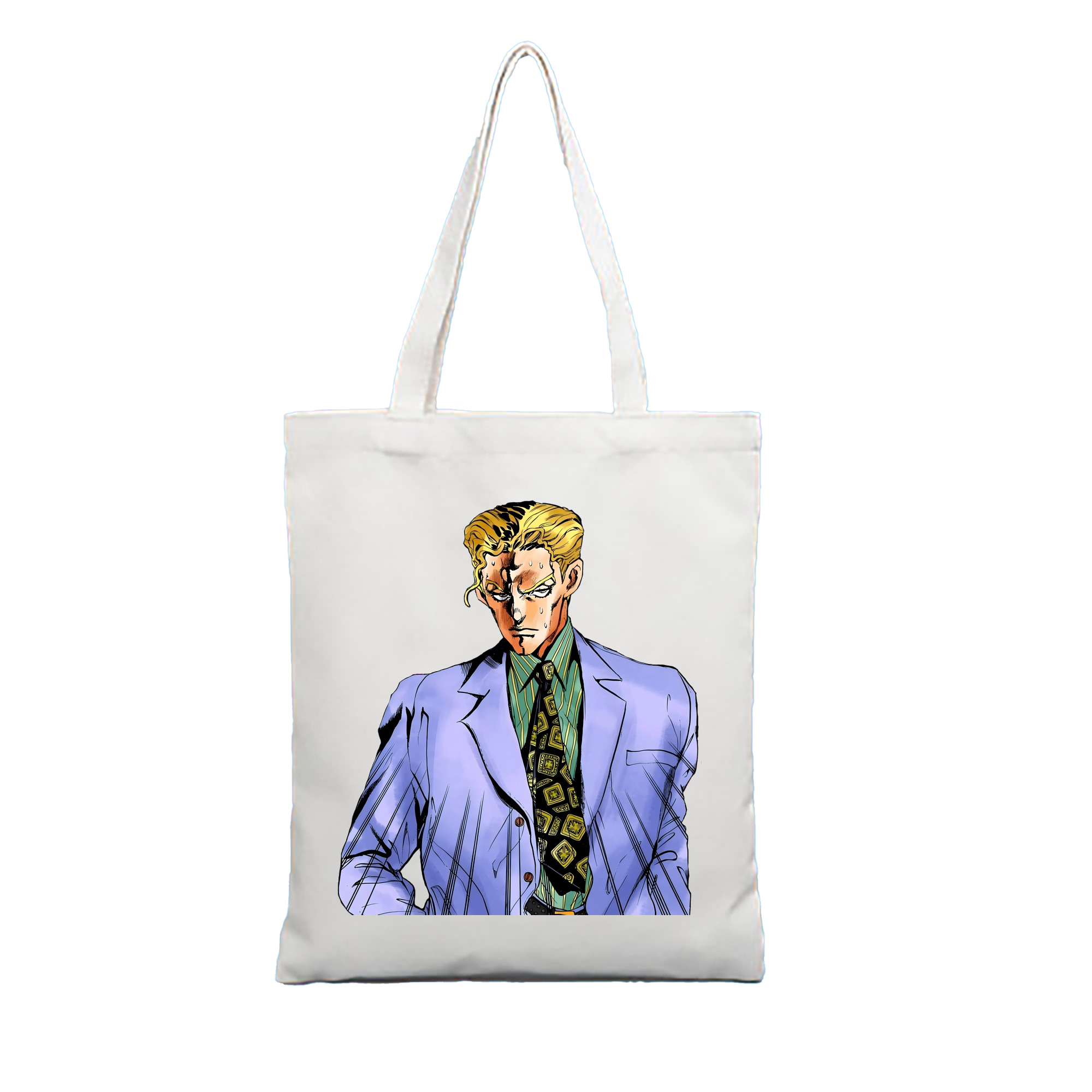 （画像用） ジョジョの奇妙な冒険 きら よしかげ JoJo's Bizarre Adventure Kira Yoshikage 縦型キャンバス生地手提げバッグ　トートバッグ