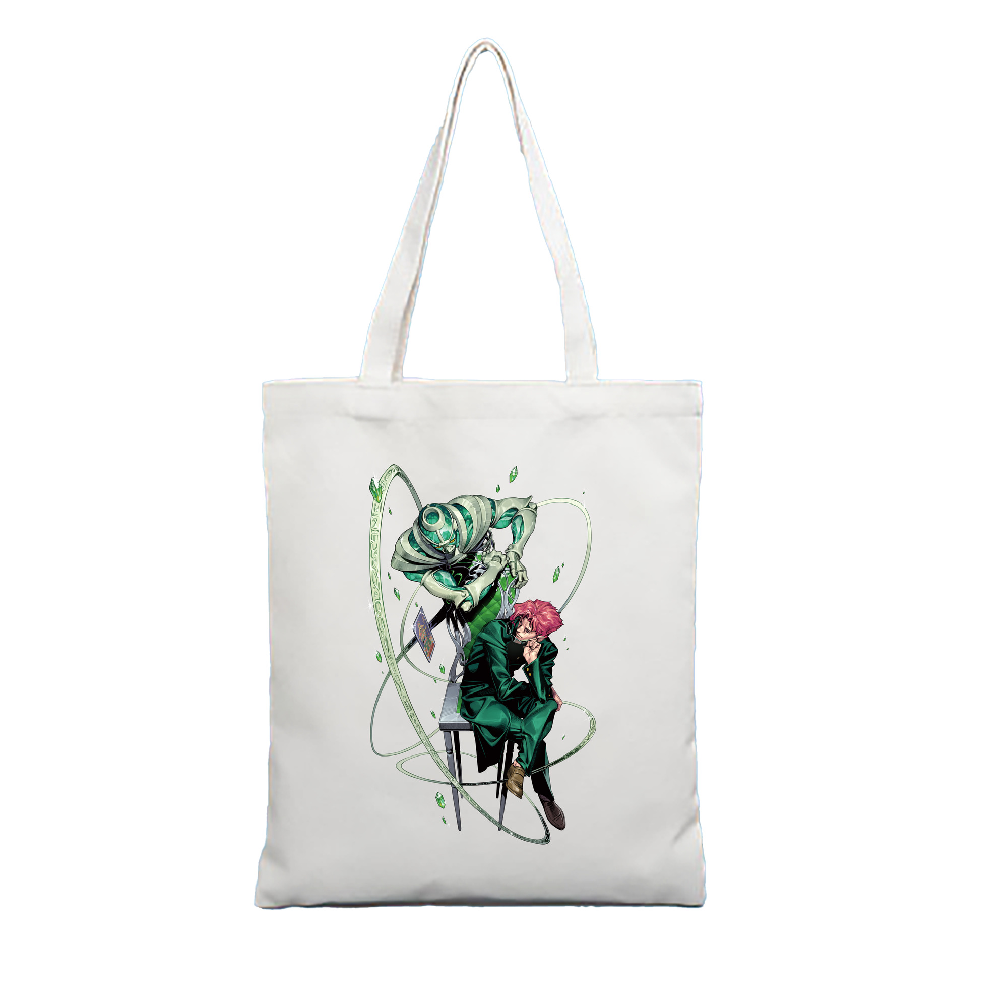 （画像用） ジョジョの奇妙な冒険 花京院 典明（かきょういん のりあき） JoJo's Bizarre Adventure Kakyoin Noriaki 縦型キャンバス生地手提げバッグ　トートバッグ