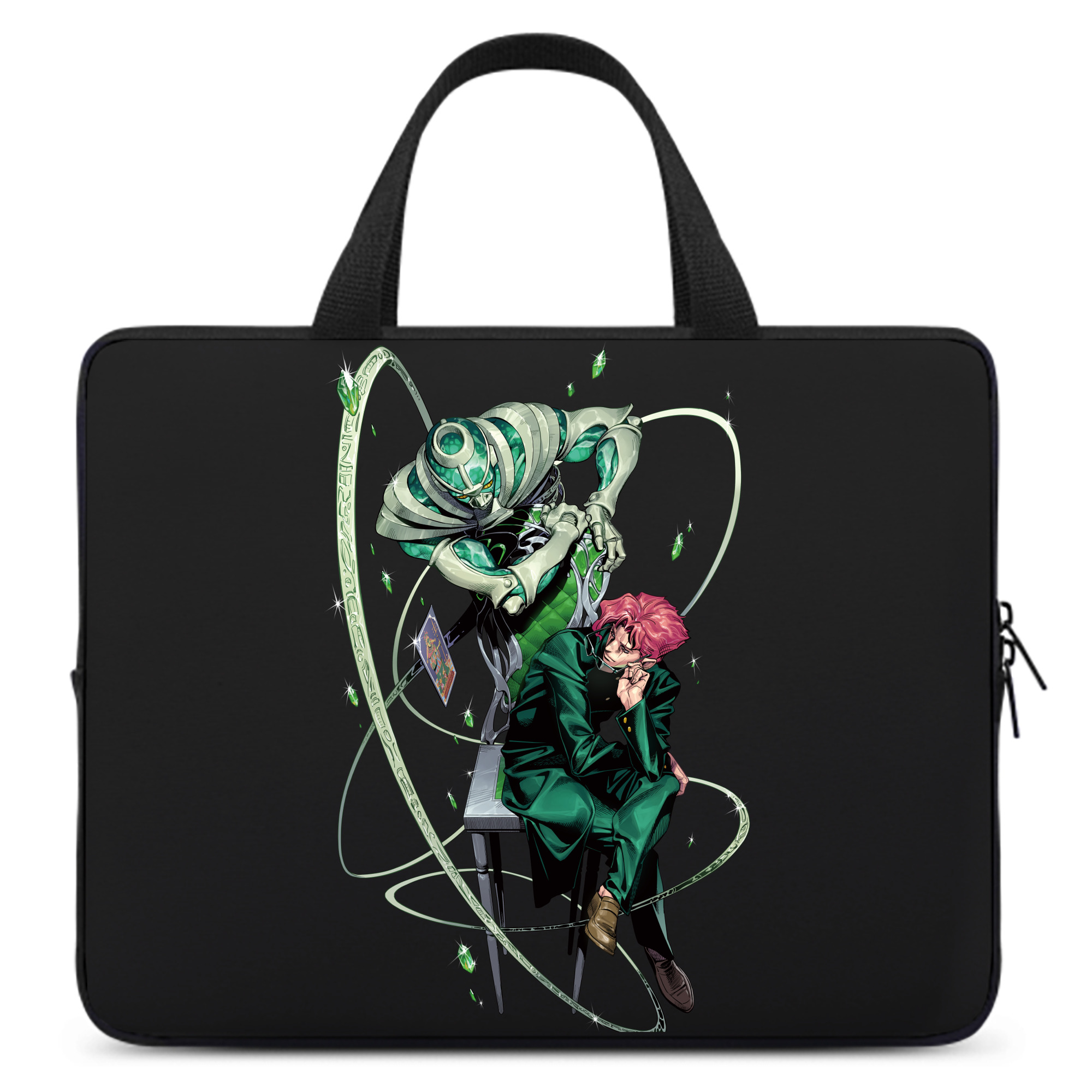 （画像用） ジョジョの奇妙な冒険 花京院 典明（かきょういん のりあき） JoJo's Bizarre Adventure Kakyoin Noriaki 手提げノートパソコンバッグ