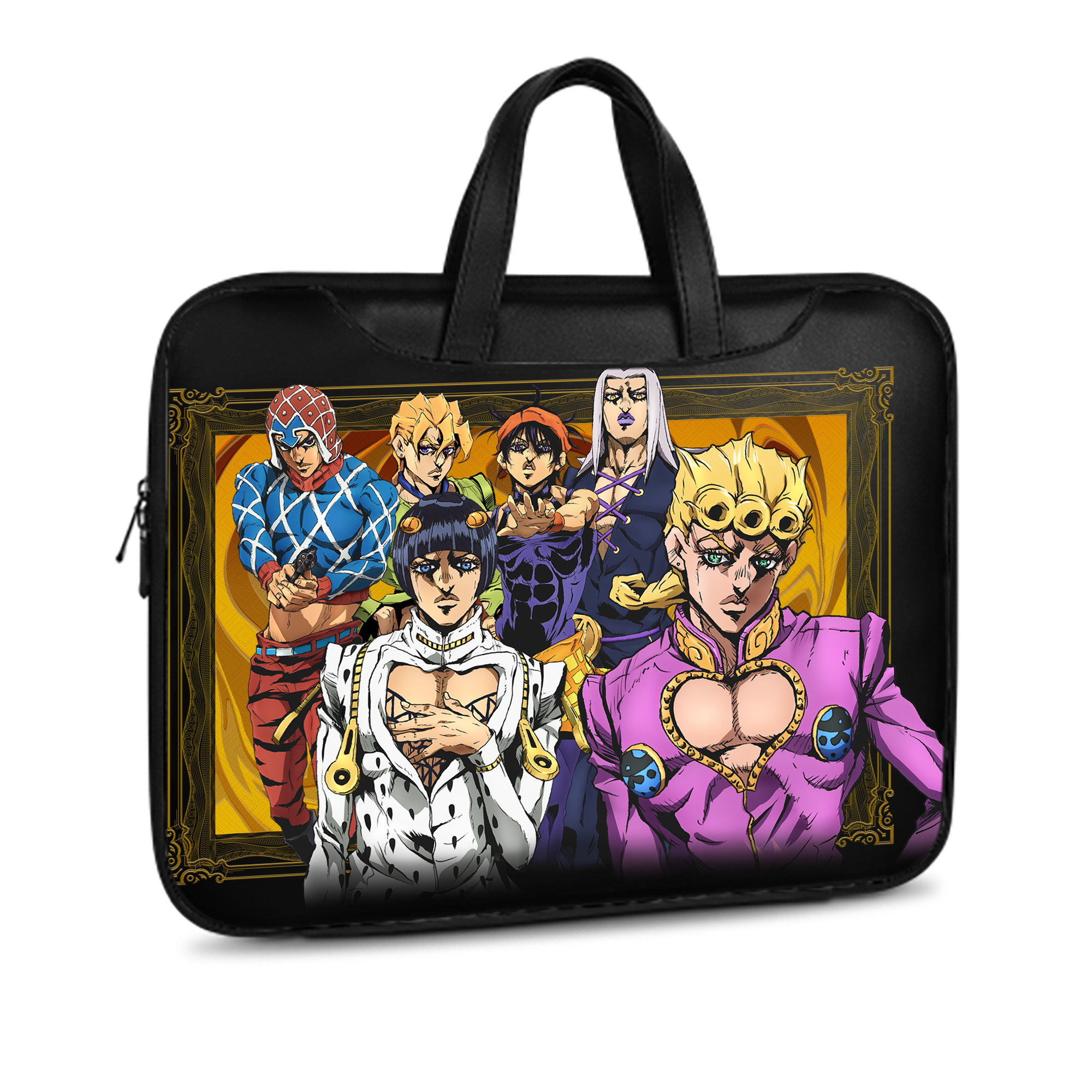 （画像用） ジョジョの奇妙な冒険 ジョルノ?ジョバァーナ JoJo's Bizarre Adventure Giorno Giovanna レザーラップトップバッグ　ノートパソコンケース