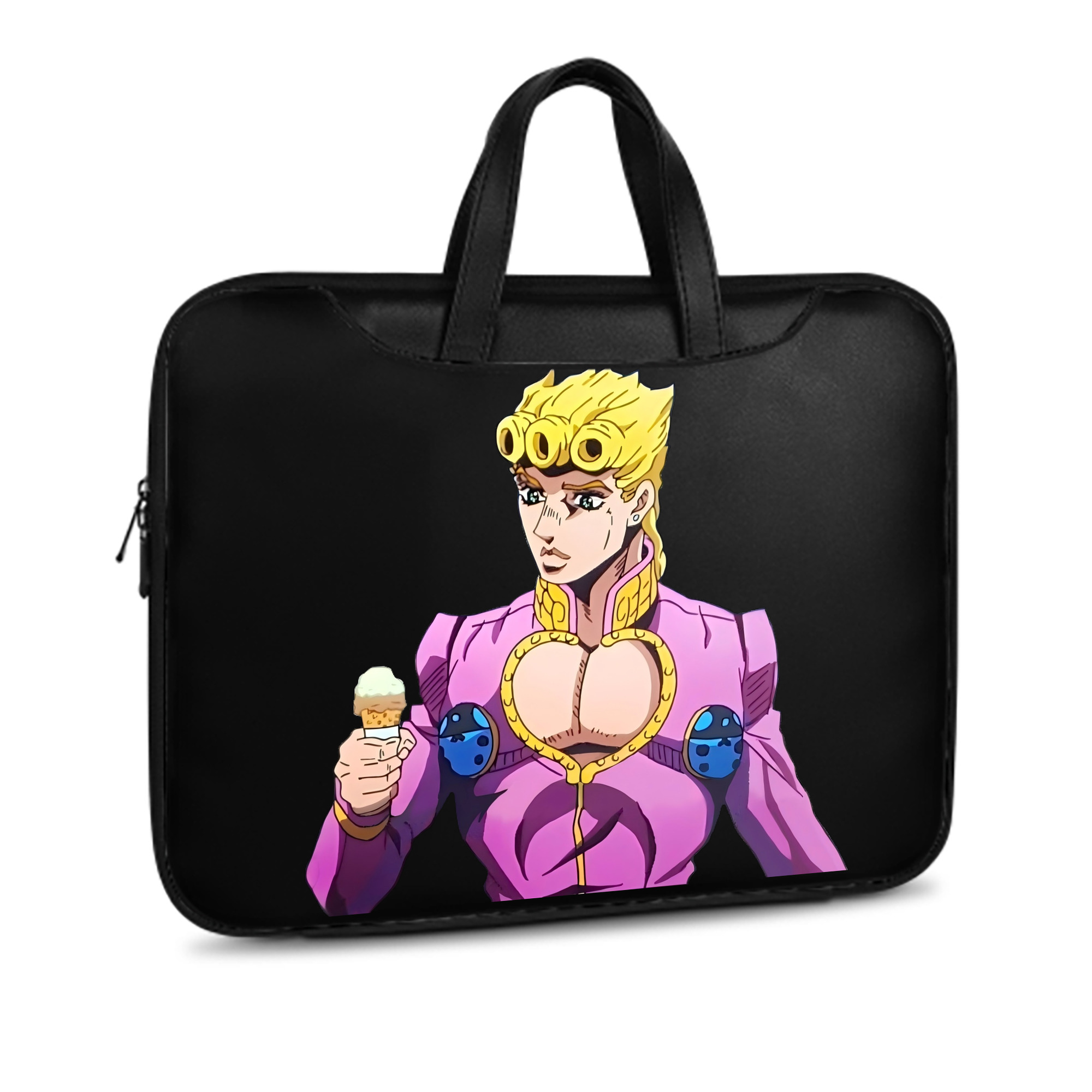 （画像用） ジョジョの奇妙な冒険 ジョルノ?ジョバァーナ JoJo's Bizarre Adventure Giorno Giovanna レザーラップトップバッグ　ノートパソコンケース
