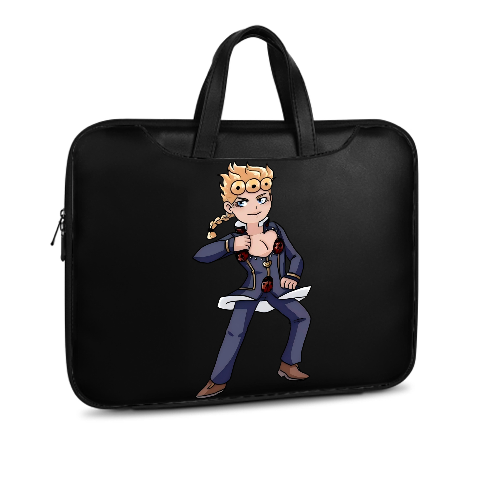 （画像用） ジョジョの奇妙な冒険 ジョルノ?ジョバァーナ JoJo's Bizarre Adventure Giorno Giovanna レザーラップトップバッグ　ノートパソコンケース