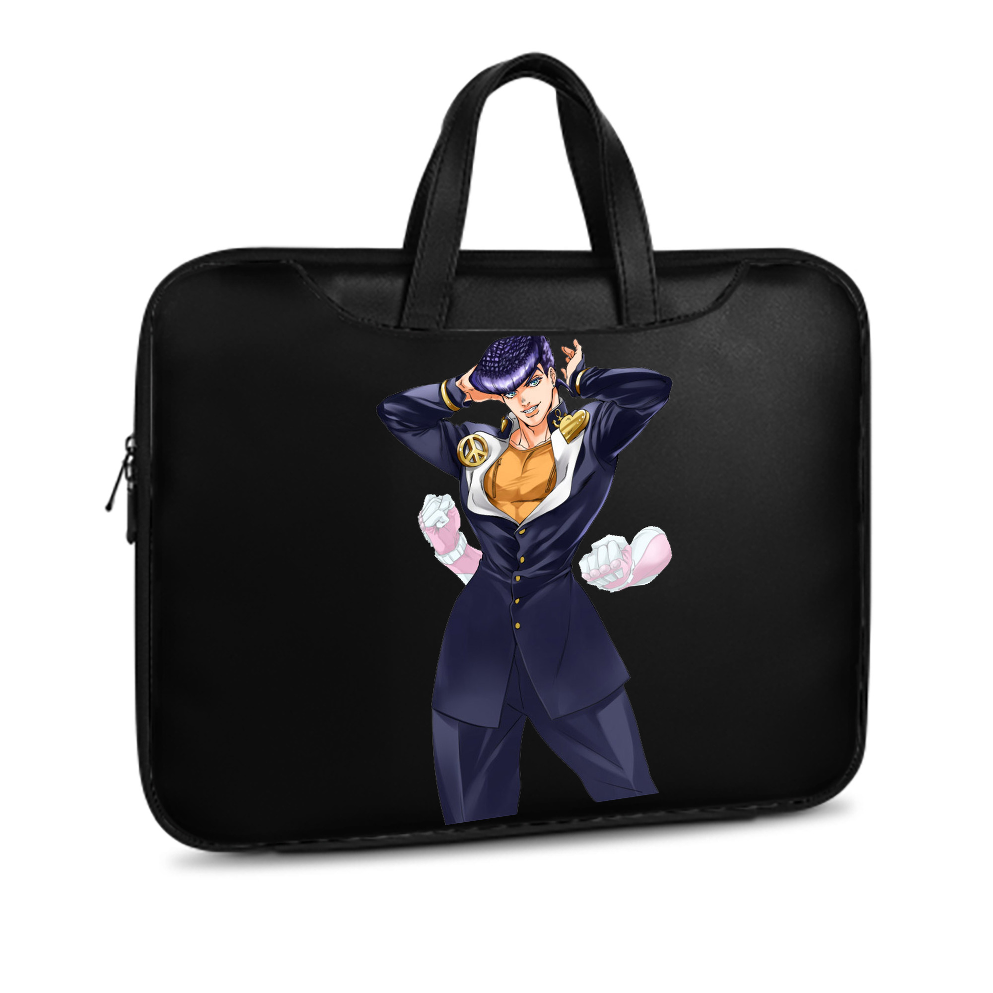 （画像用） ジョジョの奇妙な冒険 ひがしかた じょうすけ JoJo's Bizarre Adventure Higashikata Josuke レザーラップトップバッグ　ノートパソコンケース