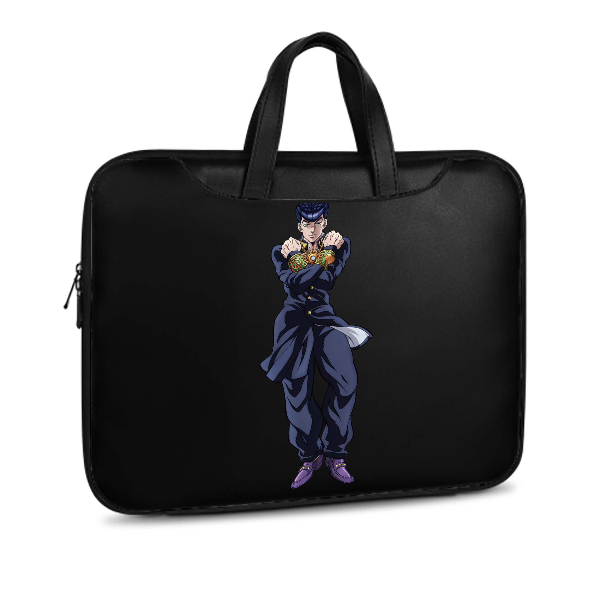 （画像用） ジョジョの奇妙な冒険 ひがしかた じょうすけ JoJo's Bizarre Adventure Higashikata Josuke レザーラップトップバッグ　ノートパソコンケース
