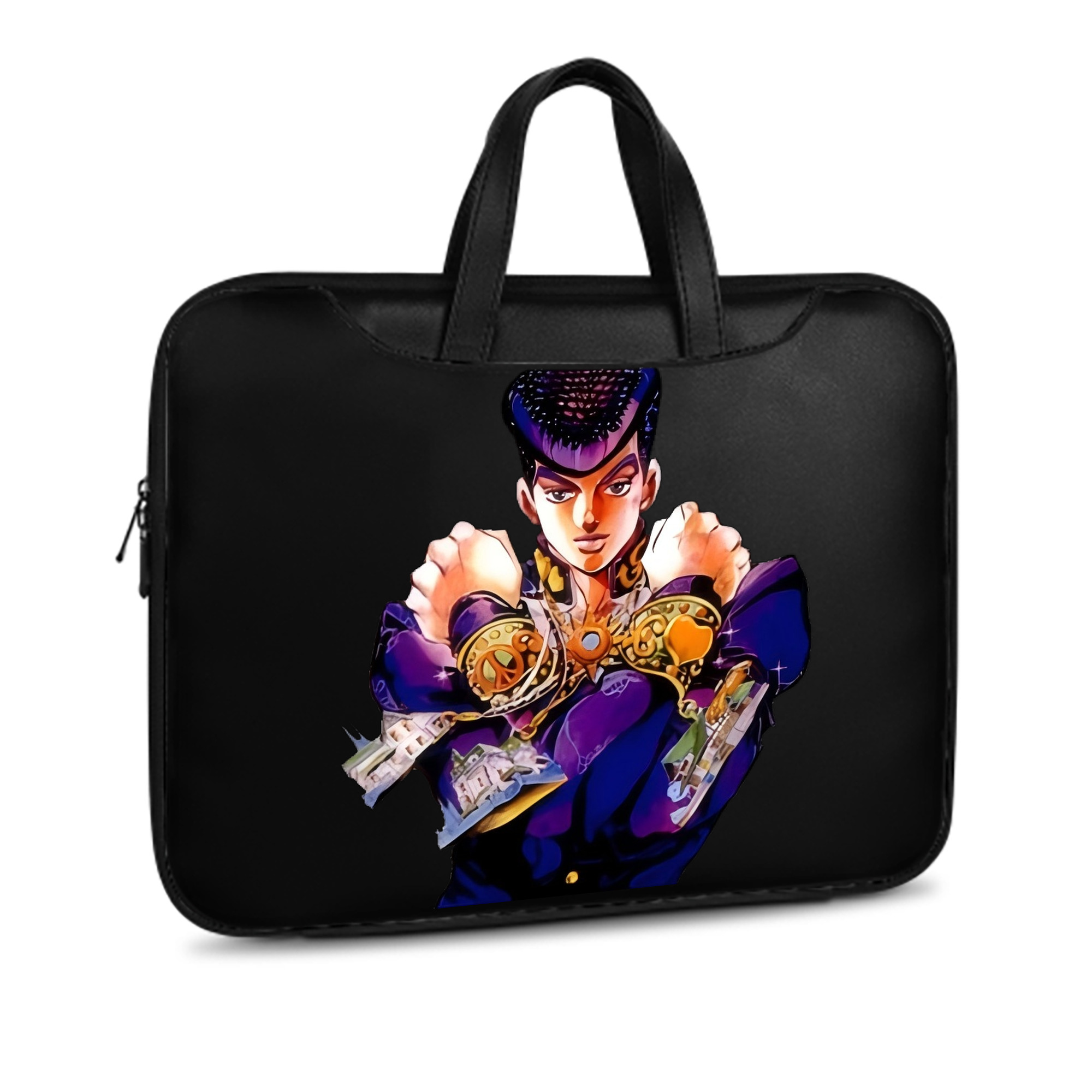 （画像用） ジョジョの奇妙な冒険 ひがしかた じょうすけ JoJo's Bizarre Adventure Higashikata Josuke レザーラップトップバッグ　ノートパソコンケース