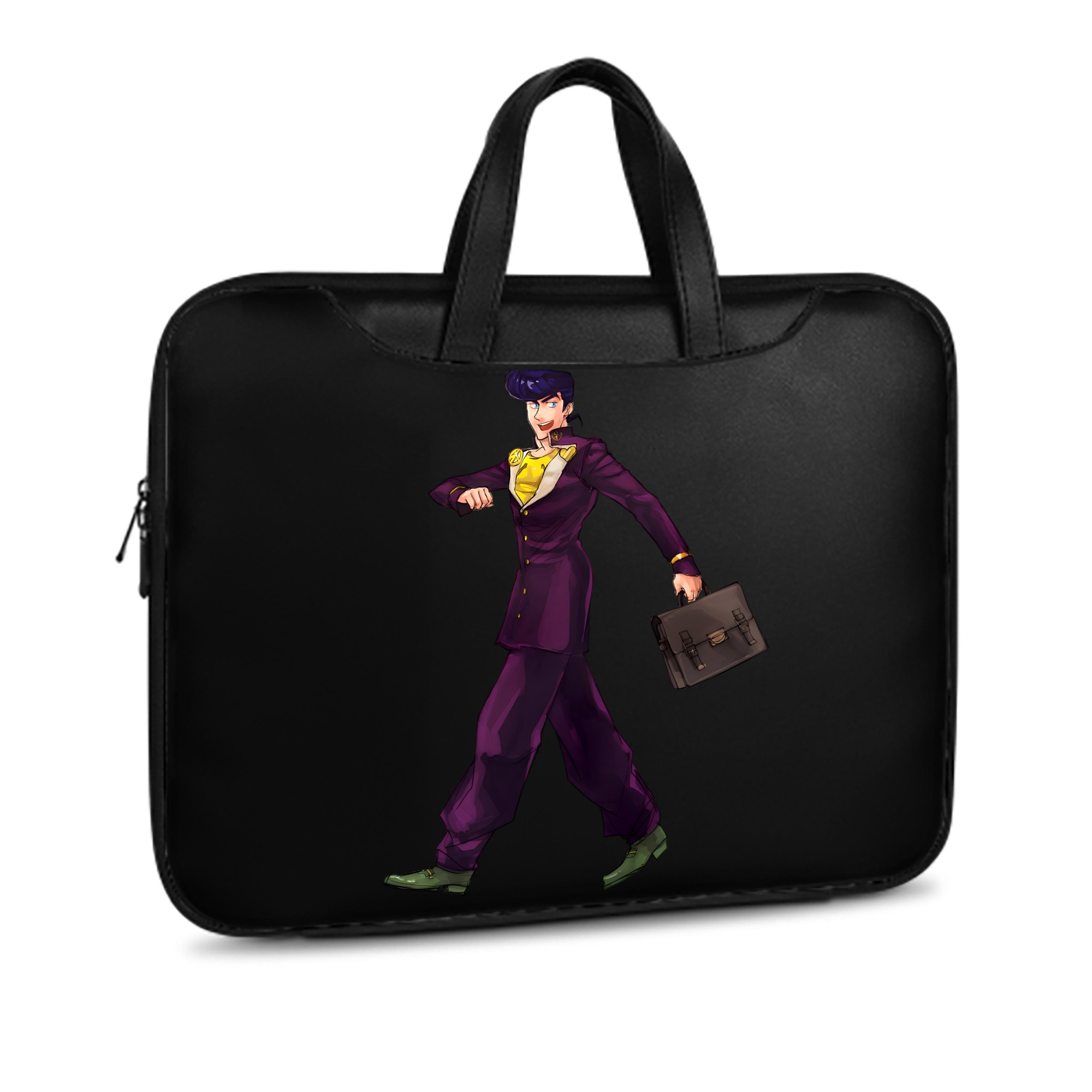 （画像用） ジョジョの奇妙な冒険 ひがしかた じょうすけ JoJo's Bizarre Adventure Higashikata Josuke レザーラップトップバッグ　ノートパソコンケース