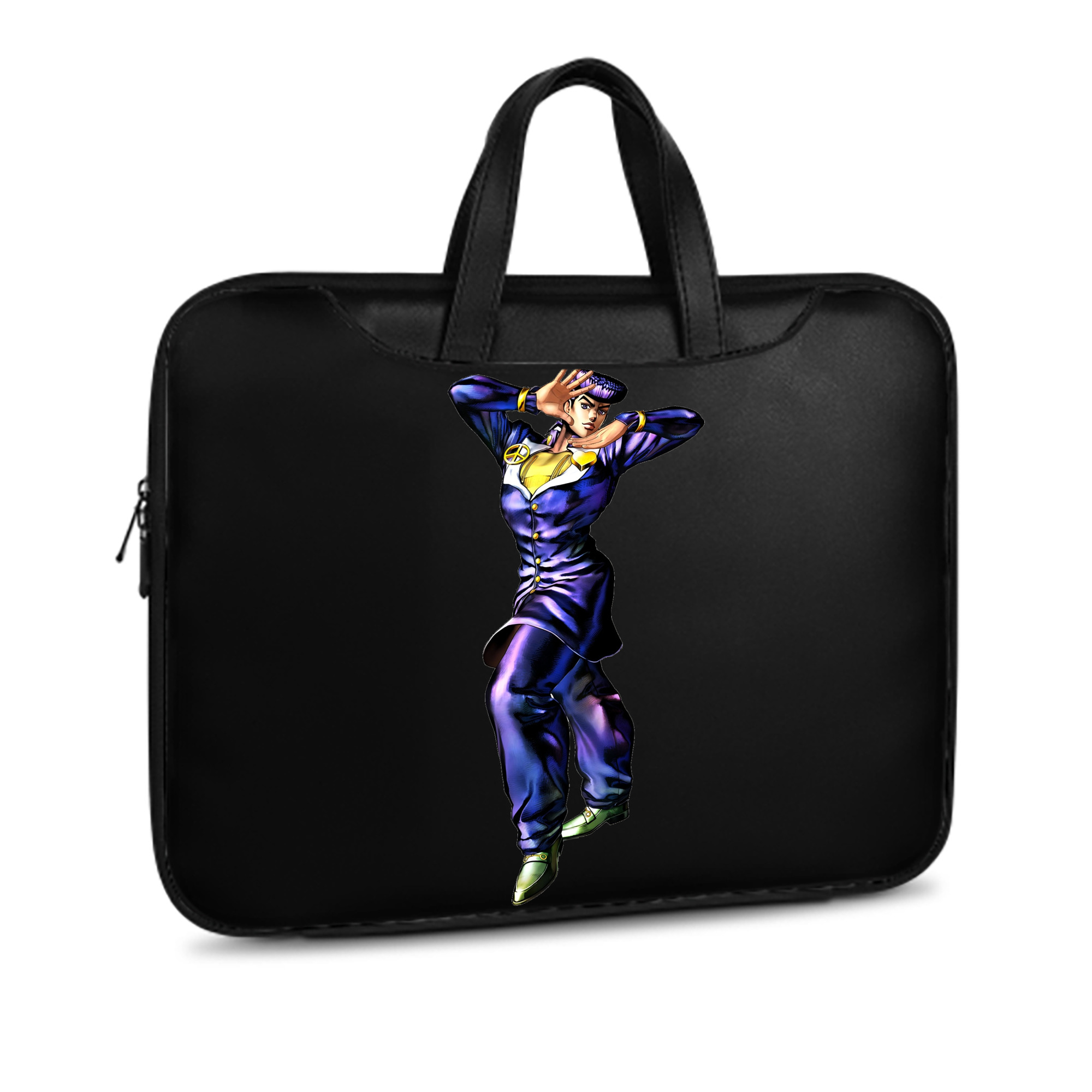 （画像用） ジョジョの奇妙な冒険 ひがしかた じょうすけ JoJo's Bizarre Adventure Higashikata Josuke レザーラップトップバッグ　ノートパソコンケース