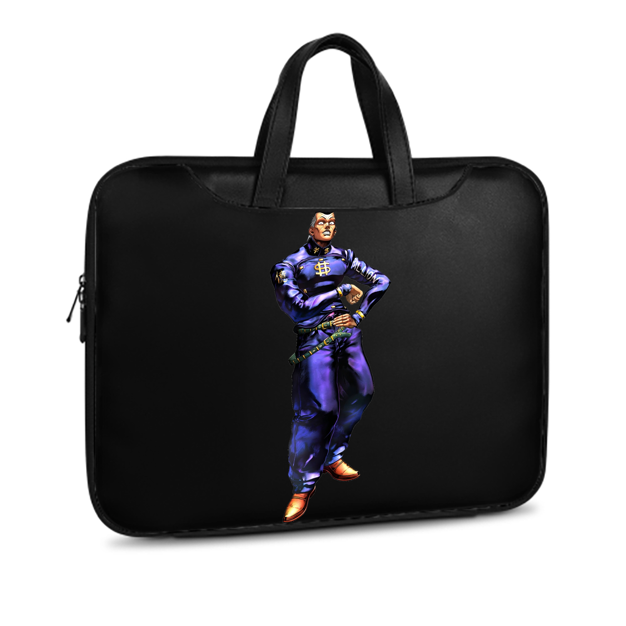 （画像用） ジョジョの奇妙な冒険 虹村億泰 にじむら おくやす JoJo's Bizarre Adventure Nijimura Okuyasu レザーラップトップバッグ　ノートパソコンケース