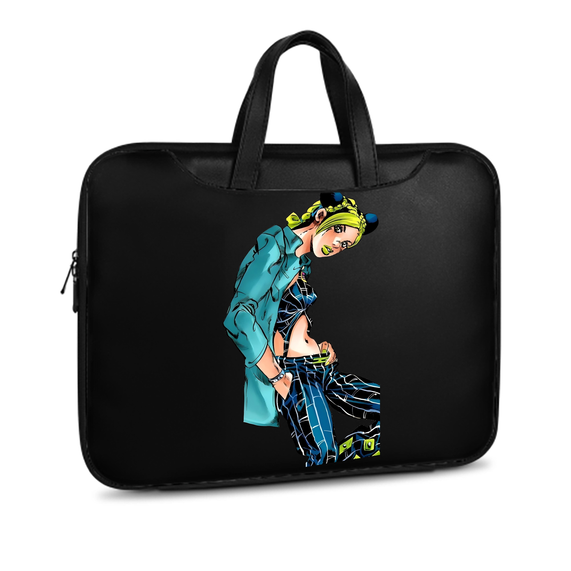 （画像用） "ジョジョの奇妙な冒険 くうじょう ジョリーン JoJo's Bizarre Adventure Jolyne Cujoh " レザーラップトップバッグ　ノートパソコンケース