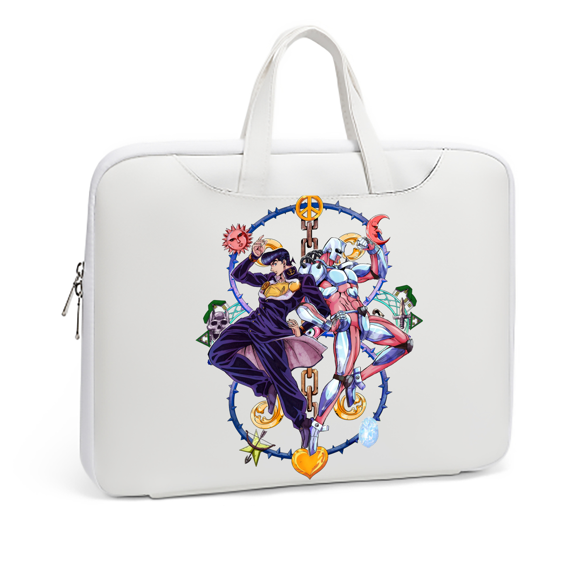 （画像用） ジョジョの奇妙な冒険 ひがしかた じょうすけ JoJo's Bizarre Adventure Higashikata Josuke レザーラップトップバッグ　ノートパソコンケース