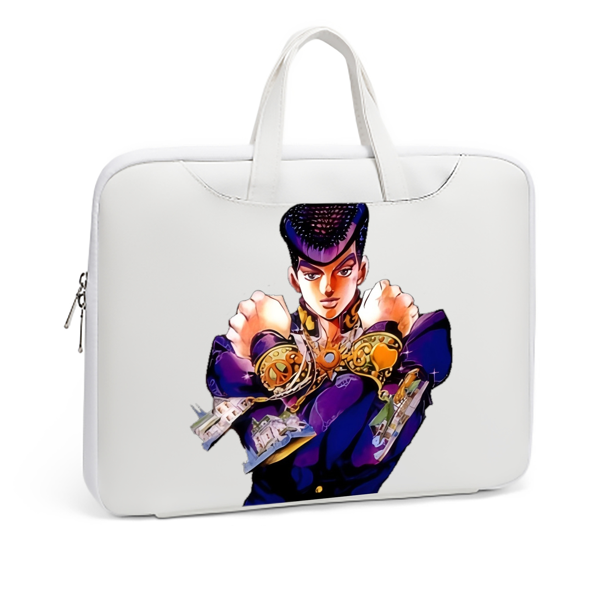 （画像用） ジョジョの奇妙な冒険 ひがしかた じょうすけ JoJo's Bizarre Adventure Higashikata Josuke レザーラップトップバッグ　ノートパソコンケース