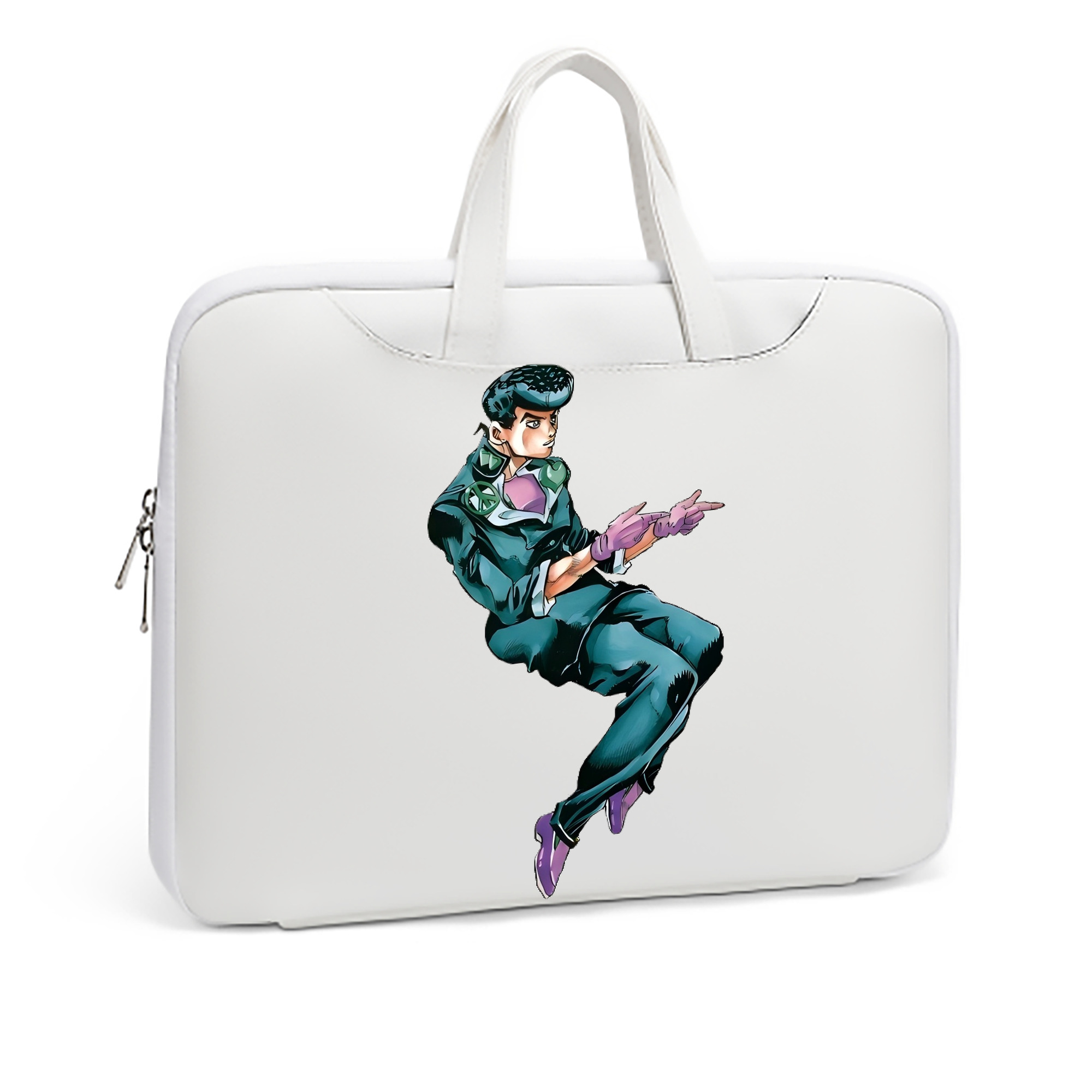 （画像用） ジョジョの奇妙な冒険 ひがしかた じょうすけ JoJo's Bizarre Adventure Higashikata Josuke レザーラップトップバッグ　ノートパソコンケース