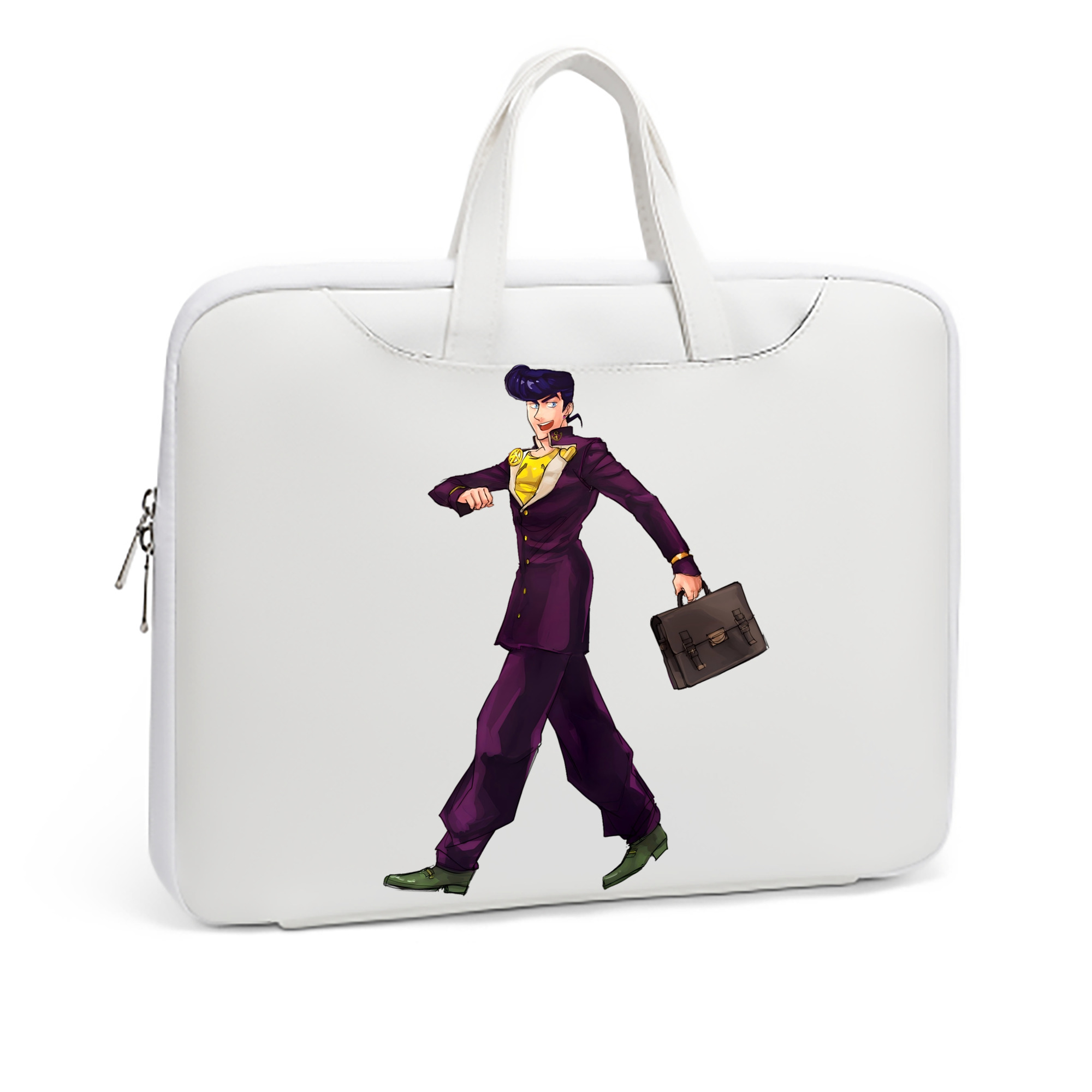 （画像用） ジョジョの奇妙な冒険 ひがしかた じょうすけ JoJo's Bizarre Adventure Higashikata Josuke レザーラップトップバッグ　ノートパソコンケース