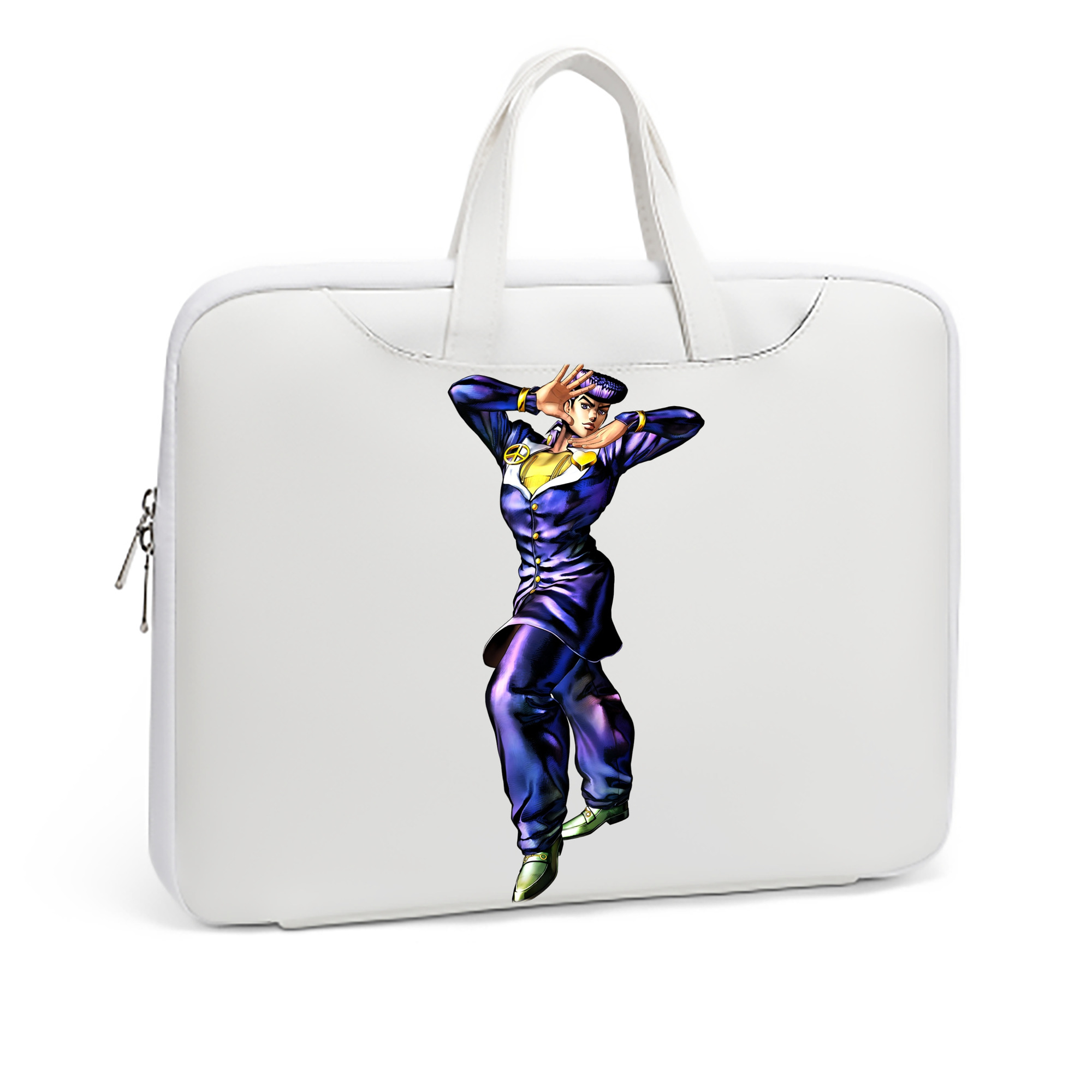 （画像用） ジョジョの奇妙な冒険 ひがしかた じょうすけ JoJo's Bizarre Adventure Higashikata Josuke レザーラップトップバッグ　ノートパソコンケース