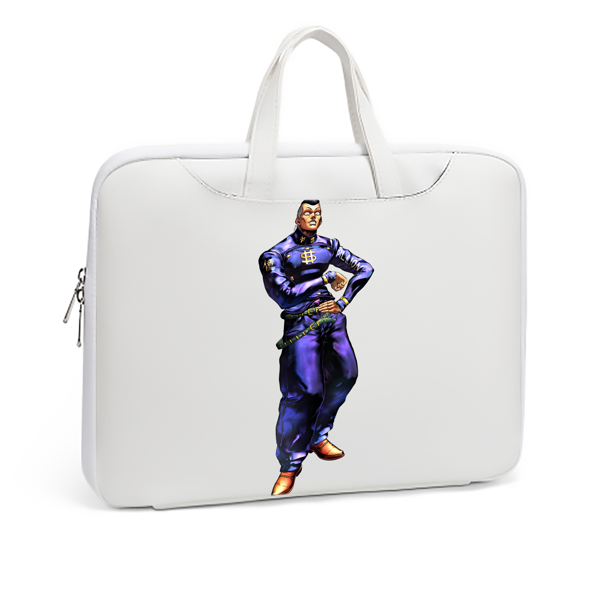 （画像用） ジョジョの奇妙な冒険 虹村億泰 にじむら おくやす JoJo's Bizarre Adventure Nijimura Okuyasu レザーラップトップバッグ　ノートパソコンケース