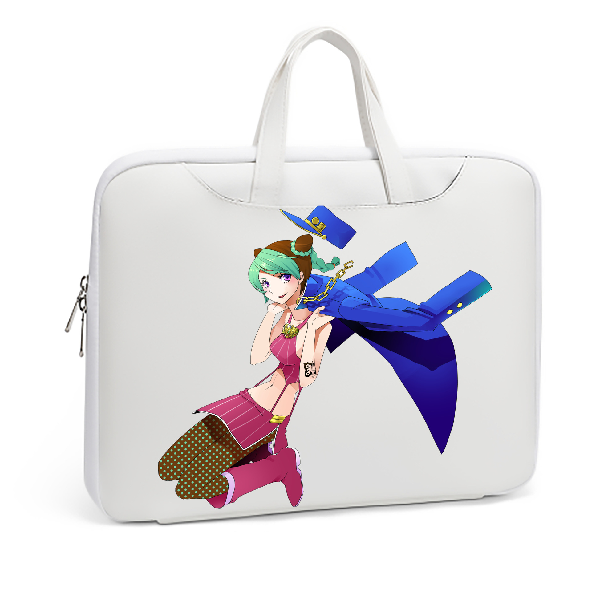 （画像用） "ジョジョの奇妙な冒険 くうじょう ジョリーン JoJo's Bizarre Adventure Jolyne Cujoh " レザーラップトップバッグ　ノートパソコンケース