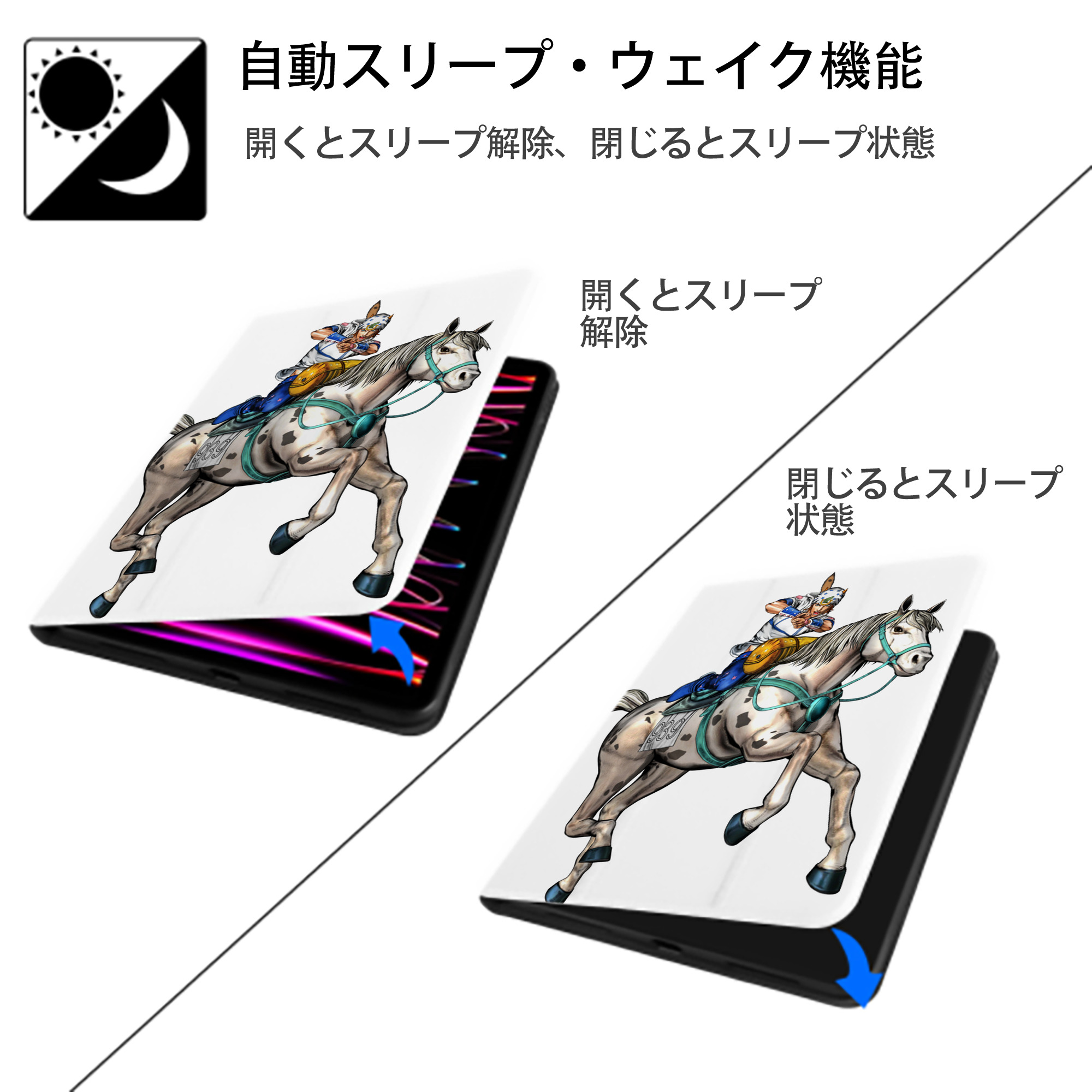 ジョジョの奇妙な冒険 ジョナサン?ジョースター JoJo's Bizarre Adventure Jonathan Joestar IPad ケース ペン収納付き 三つ折りスタンド PUレザー×シリコン 対応機種9.5/10.5/10.9インチ