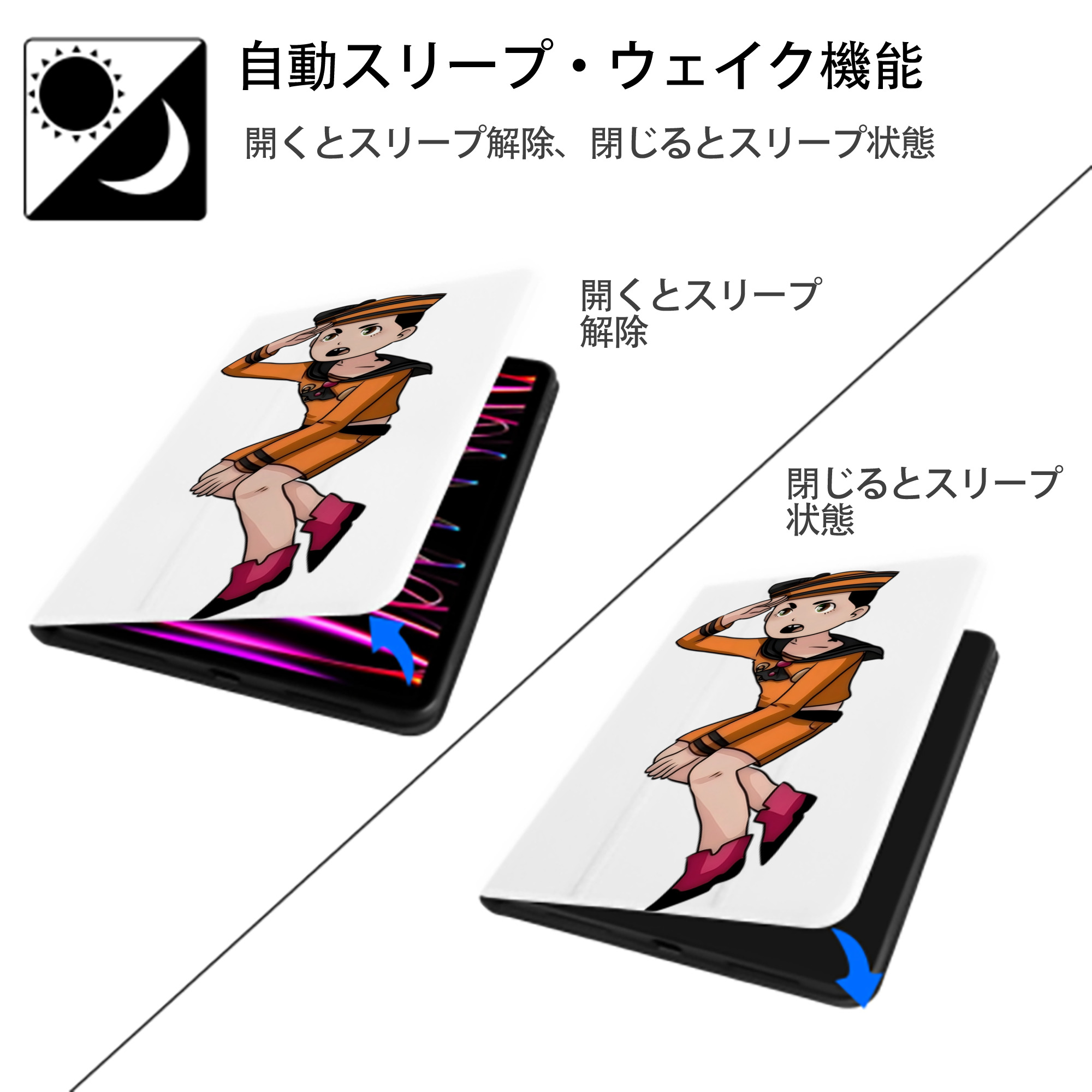 ジョジョの奇妙な冒険 東方定助 JoJo's Bizarre Adventure Higashikata Josuke IPad ケース ペン収納付き 三つ折りスタンド PUレザー×シリコン 対応機種9.5/10.5/10.9インチ