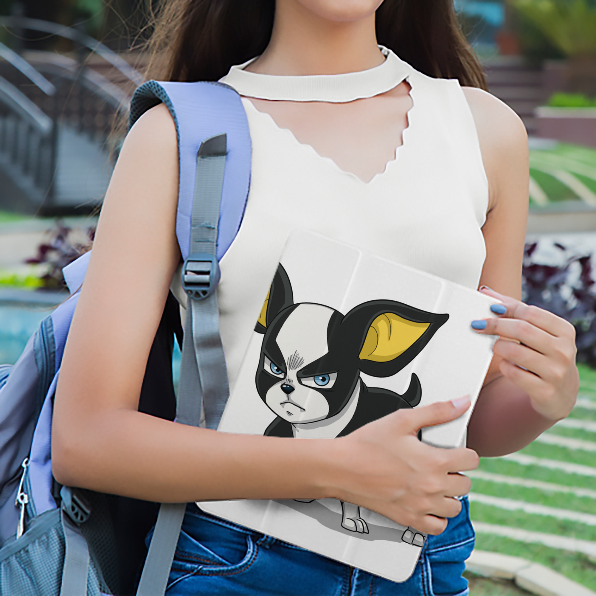 ジョジョの奇妙な冒険 イギー JoJo's Bizarre Adventure Iggy IPad ケース ペン収納付き 三つ折りスタンド PUレザー×シリコン 対応機種9.5/10.5/10.9インチ