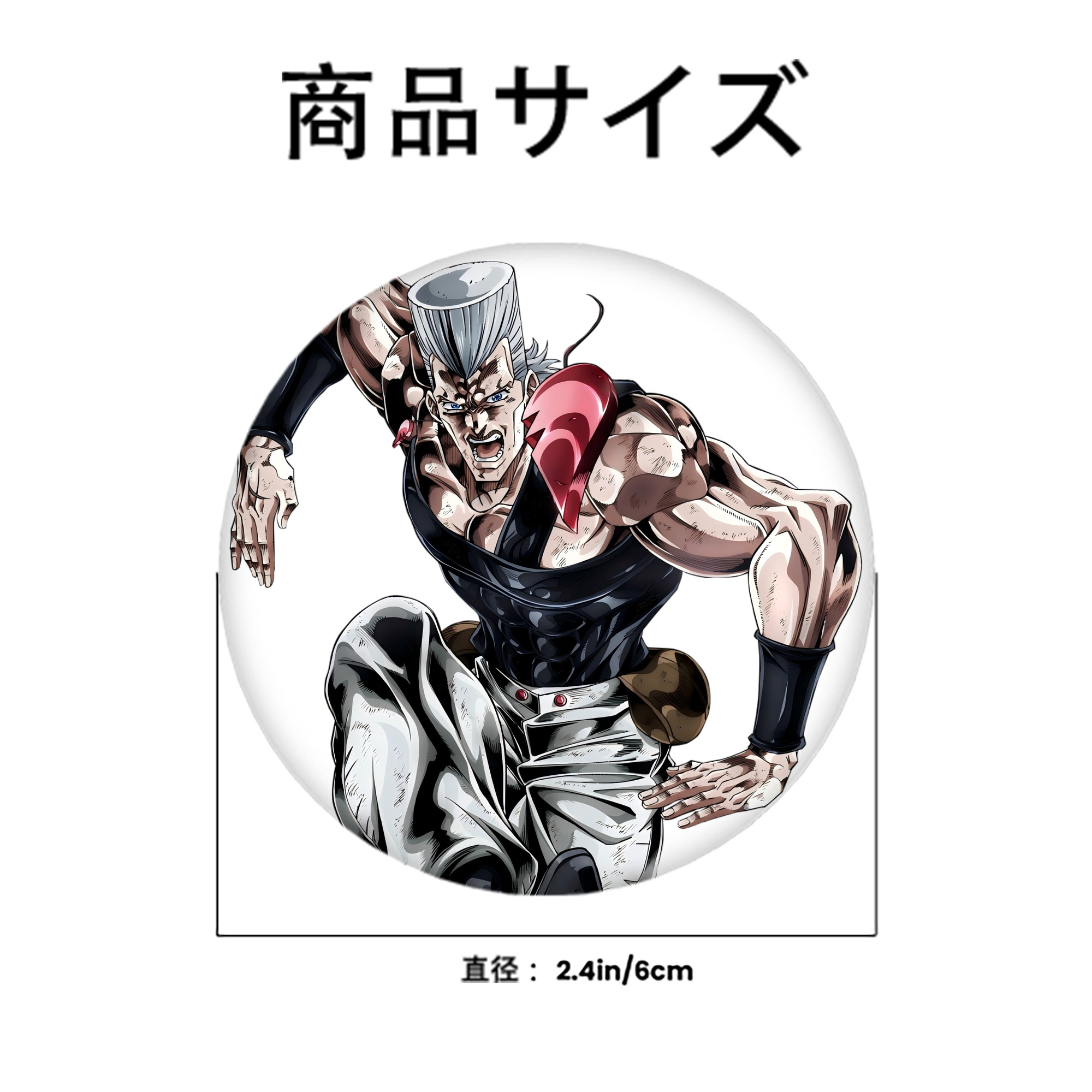 ジョジョの奇妙な冒険 ジャン＝ピエール?ポルナレフ JoJo's Bizarre Adventure Jan Pierre Polnareff 6cm 缶バッジ 複数セット