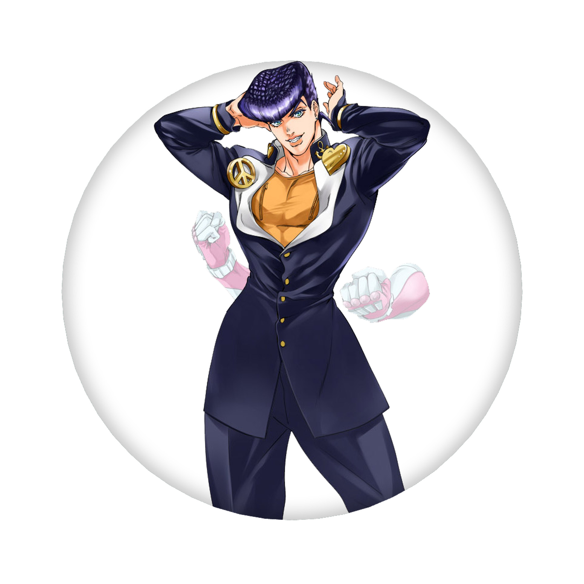 （画像用） ジョジョの奇妙な冒険 ひがしかた じょうすけ JoJo's Bizarre Adventure Higashikata Josuke 6cm 缶バッジ 複数セット