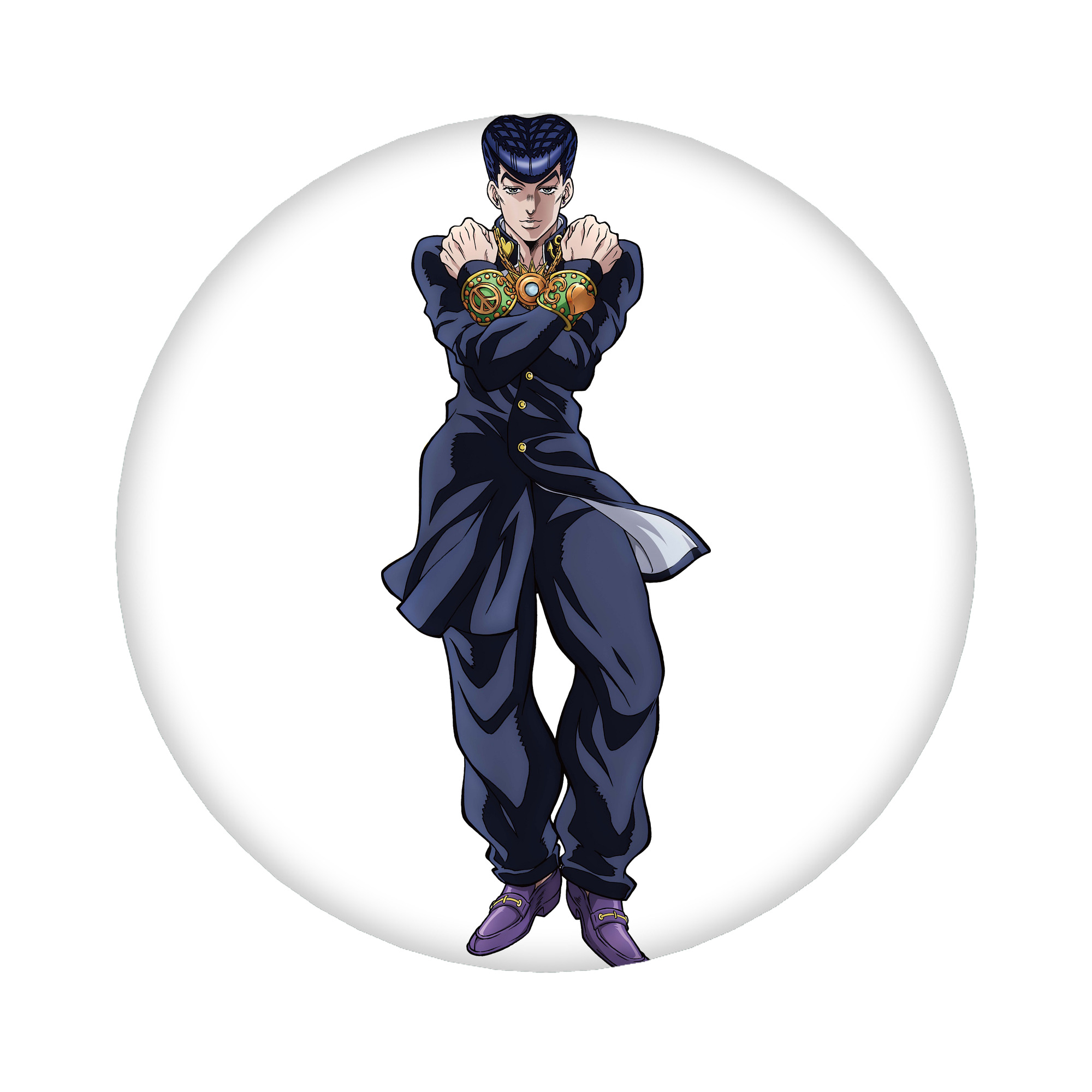 （画像用） ジョジョの奇妙な冒険 ひがしかた じょうすけ JoJo's Bizarre Adventure Higashikata Josuke 6cm 缶バッジ 複数セット