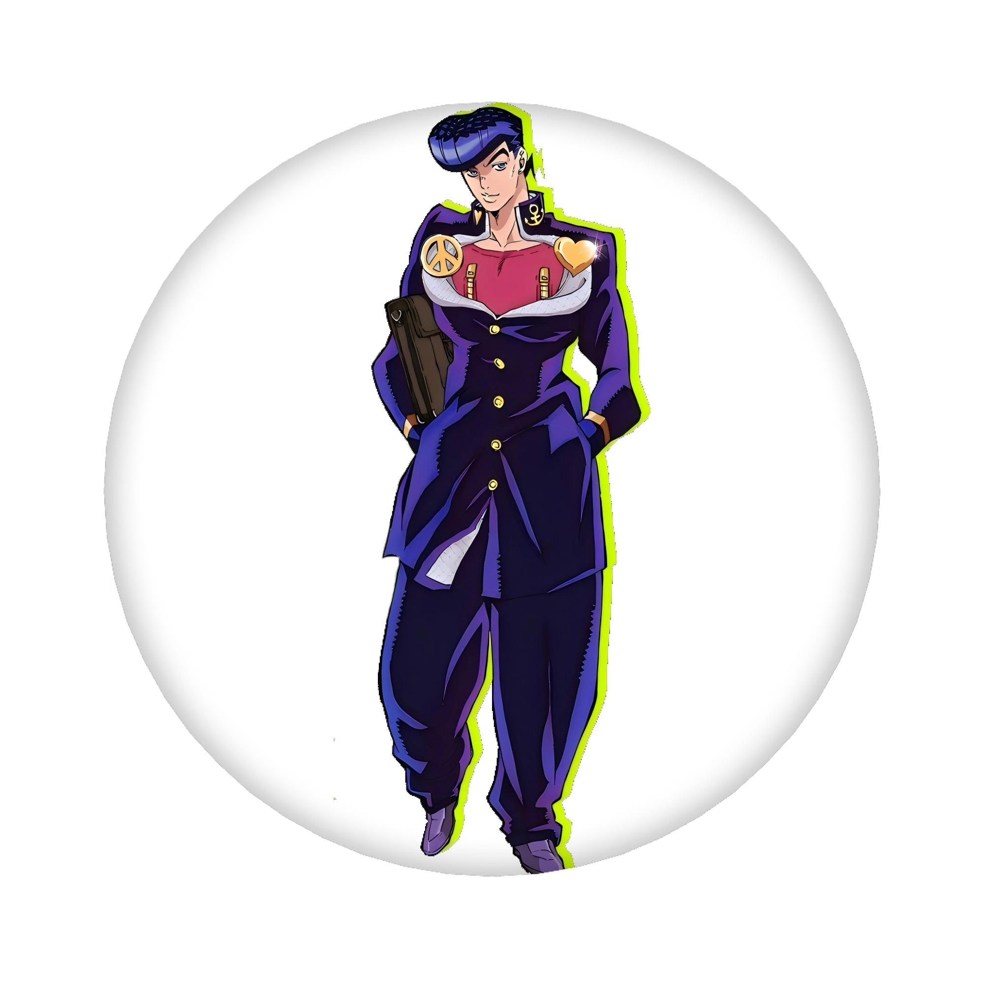 （画像用） ジョジョの奇妙な冒険 ひがしかた じょうすけ JoJo's Bizarre Adventure Higashikata Josuke 6cm 缶バッジ 複数セット