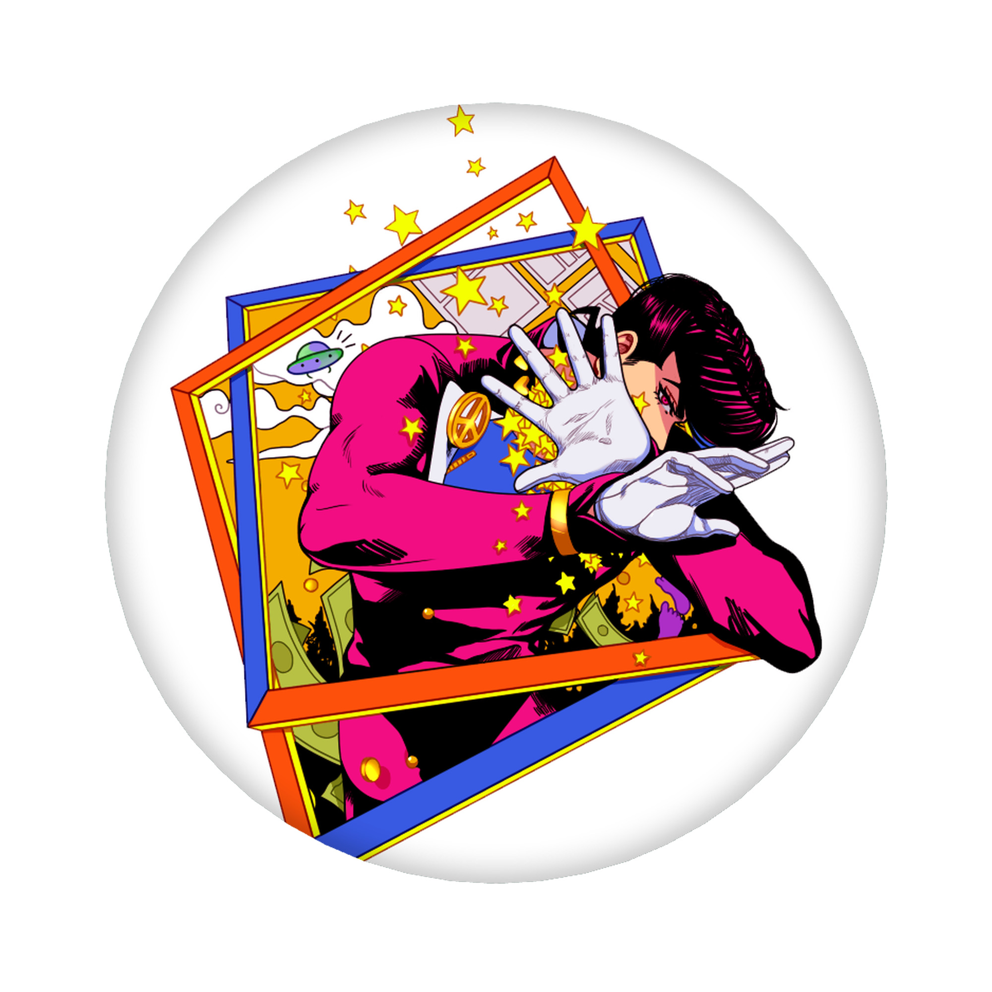 （画像用） ジョジョの奇妙な冒険 ひがしかた じょうすけ JoJo's Bizarre Adventure Higashikata Josuke 6cm 缶バッジ 複数セット
