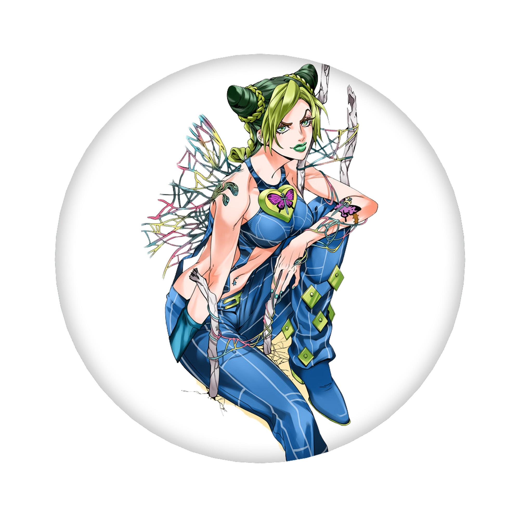 （画像用） "ジョジョの奇妙な冒険 くうじょう ジョリーン JoJo's Bizarre Adventure Jolyne Cujoh " 6cm 缶バッジ 複数セット