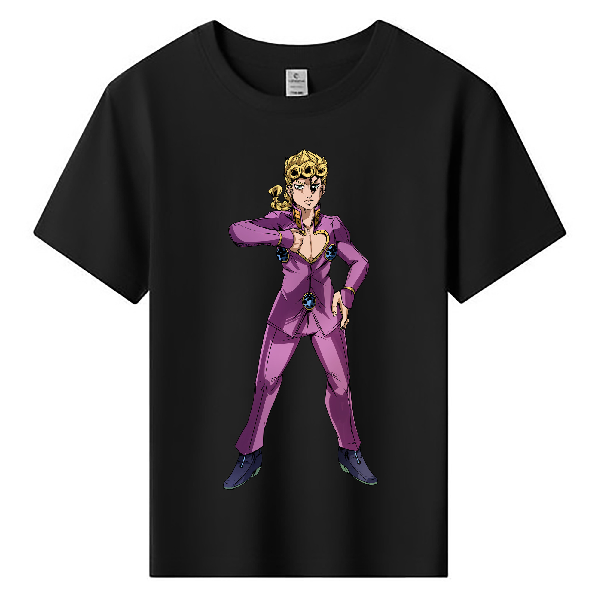（画像用） ジョジョの奇妙な冒険 ジョルノ?ジョバァーナ JoJo's Bizarre Adventure Giorno Giovanna 綿100％キッズTシャツ（フロントプリント）