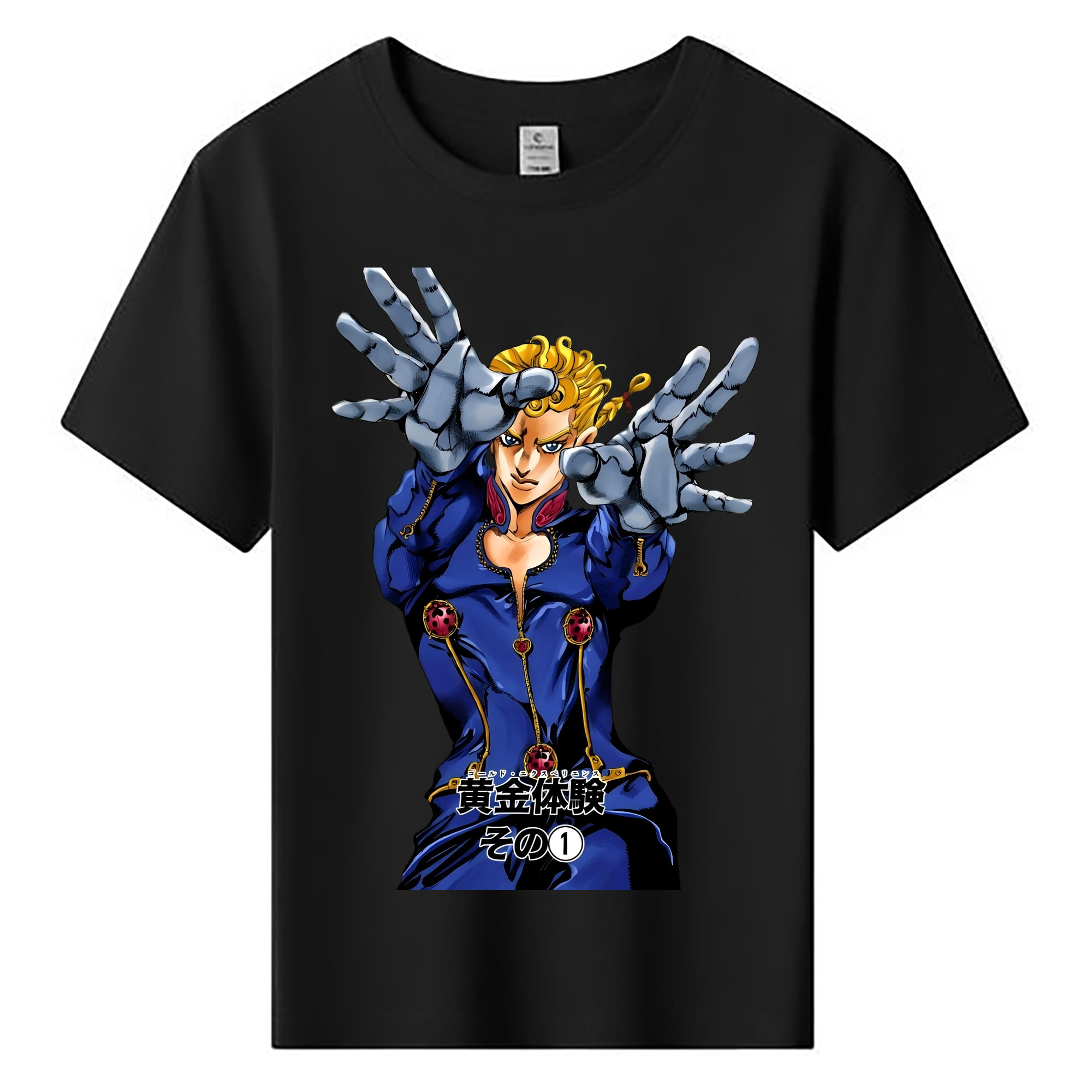 （画像用） ジョジョの奇妙な冒険 ジョルノ?ジョバァーナ JoJo's Bizarre Adventure Giorno Giovanna 綿100％キッズTシャツ（フロントプリント）
