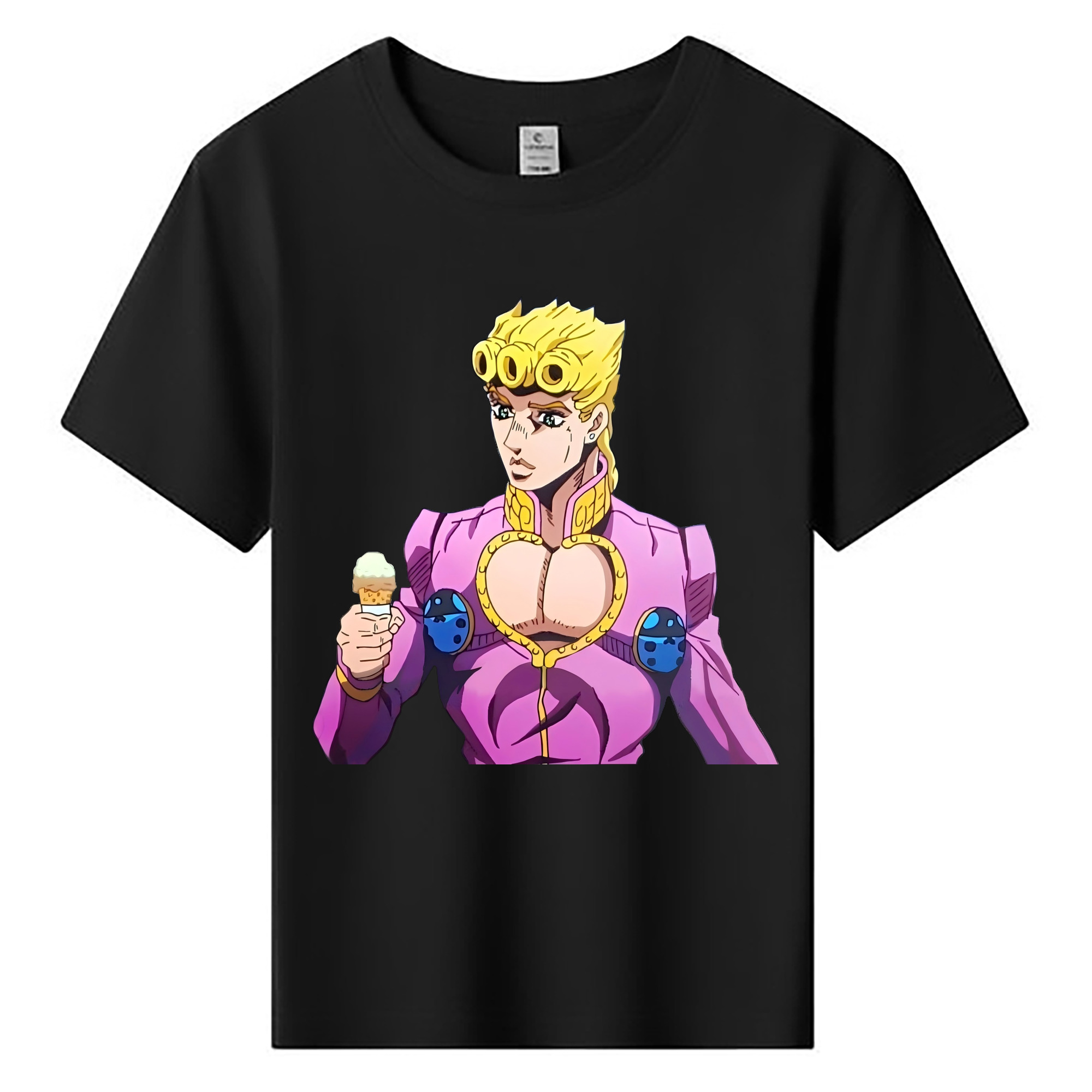 （画像用） ジョジョの奇妙な冒険 ジョルノ?ジョバァーナ JoJo's Bizarre Adventure Giorno Giovanna 綿100％キッズTシャツ（フロントプリント）
