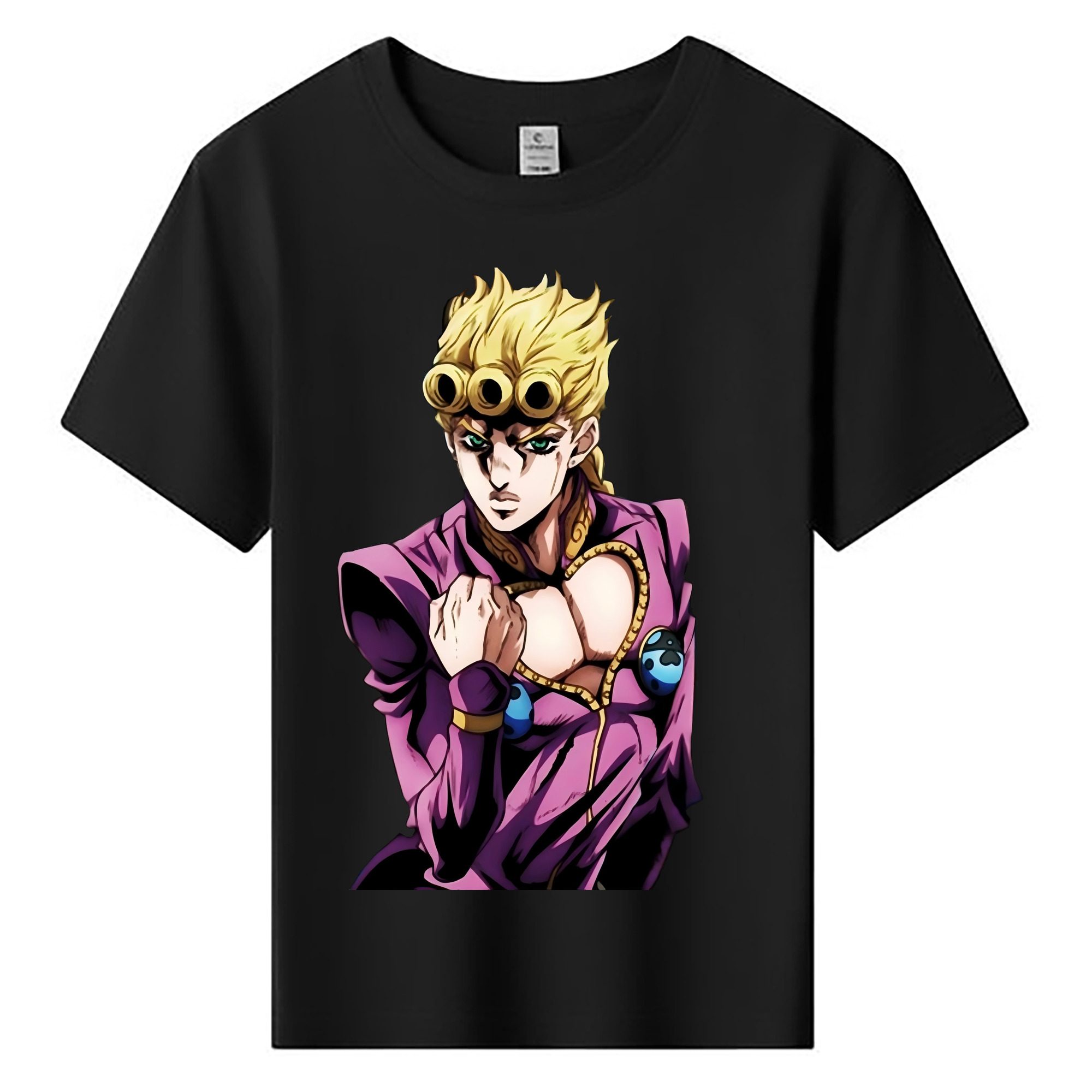 （画像用） ジョジョの奇妙な冒険 ジョルノ?ジョバァーナ JoJo's Bizarre Adventure Giorno Giovanna 綿100％キッズTシャツ（フロントプリント）