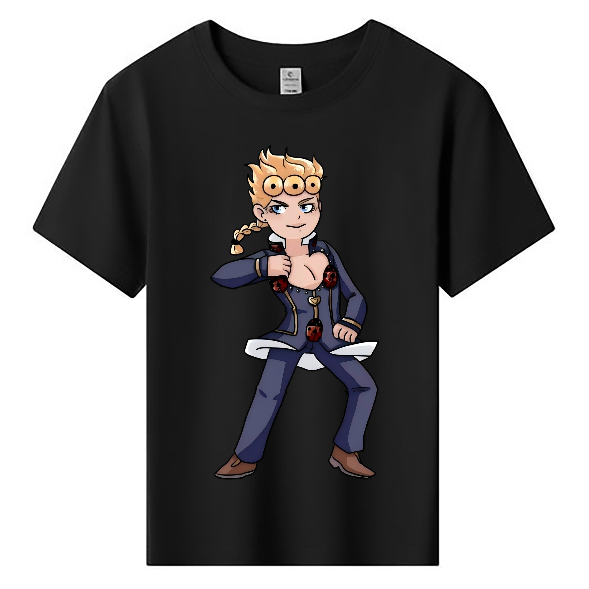 （画像用） ジョジョの奇妙な冒険 ジョルノ?ジョバァーナ JoJo's Bizarre Adventure Giorno Giovanna 綿100％キッズTシャツ（フロントプリント）