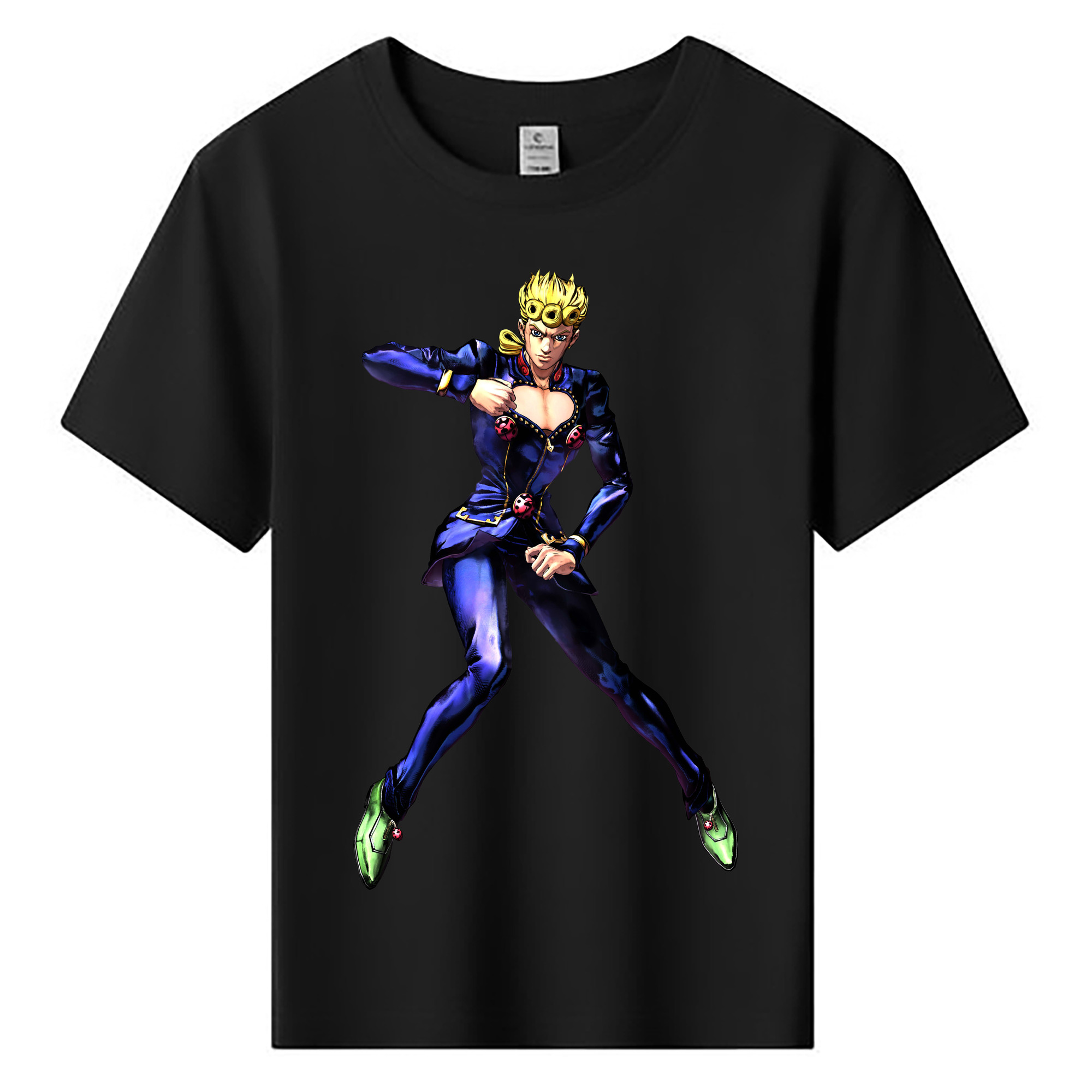 （画像用） ジョジョの奇妙な冒険 ジョルノ?ジョバァーナ JoJo's Bizarre Adventure Giorno Giovanna 綿100％キッズTシャツ（フロントプリント）
