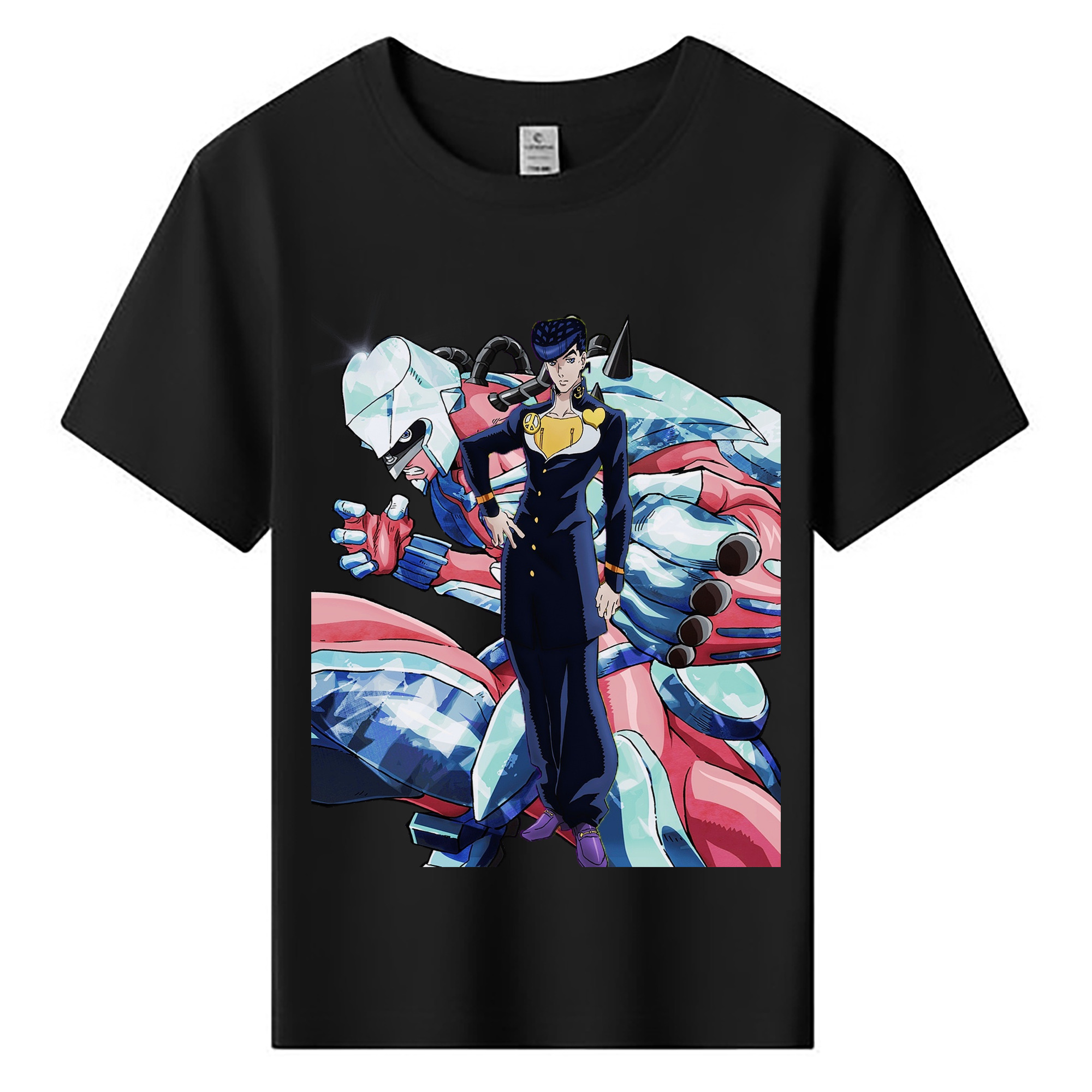 （画像用） ジョジョの奇妙な冒険 ひがしかた じょうすけ JoJo's Bizarre Adventure Higashikata Josuke 綿100％キッズTシャツ（フロントプリント）
