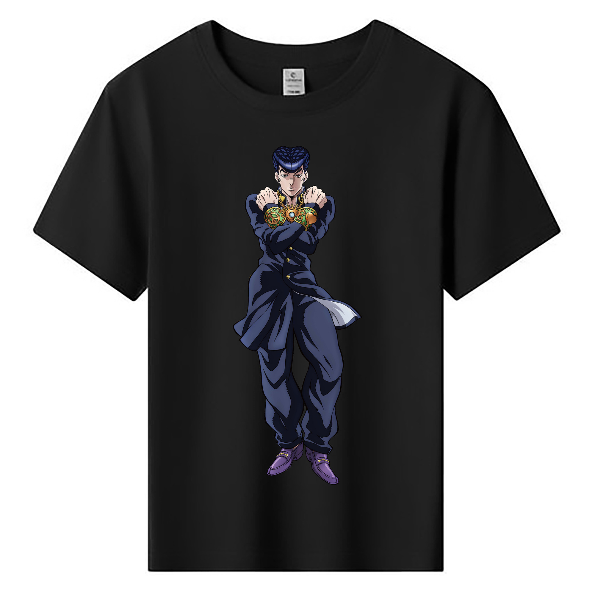 （画像用） ジョジョの奇妙な冒険 ひがしかた じょうすけ JoJo's Bizarre Adventure Higashikata Josuke 綿100％キッズTシャツ（フロントプリント）