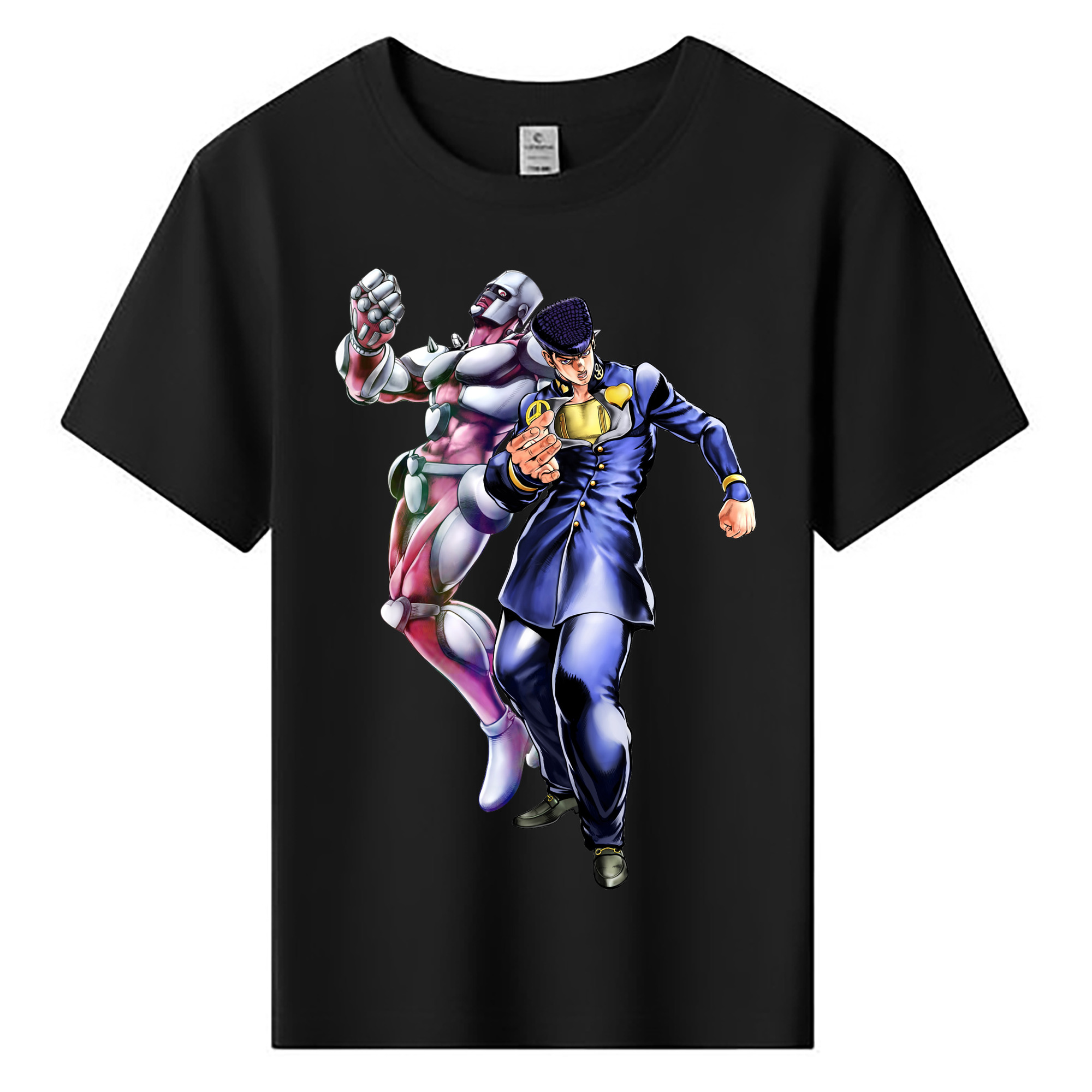（画像用） ジョジョの奇妙な冒険 ひがしかた じょうすけ JoJo's Bizarre Adventure Higashikata Josuke 綿100％キッズTシャツ（フロントプリント）